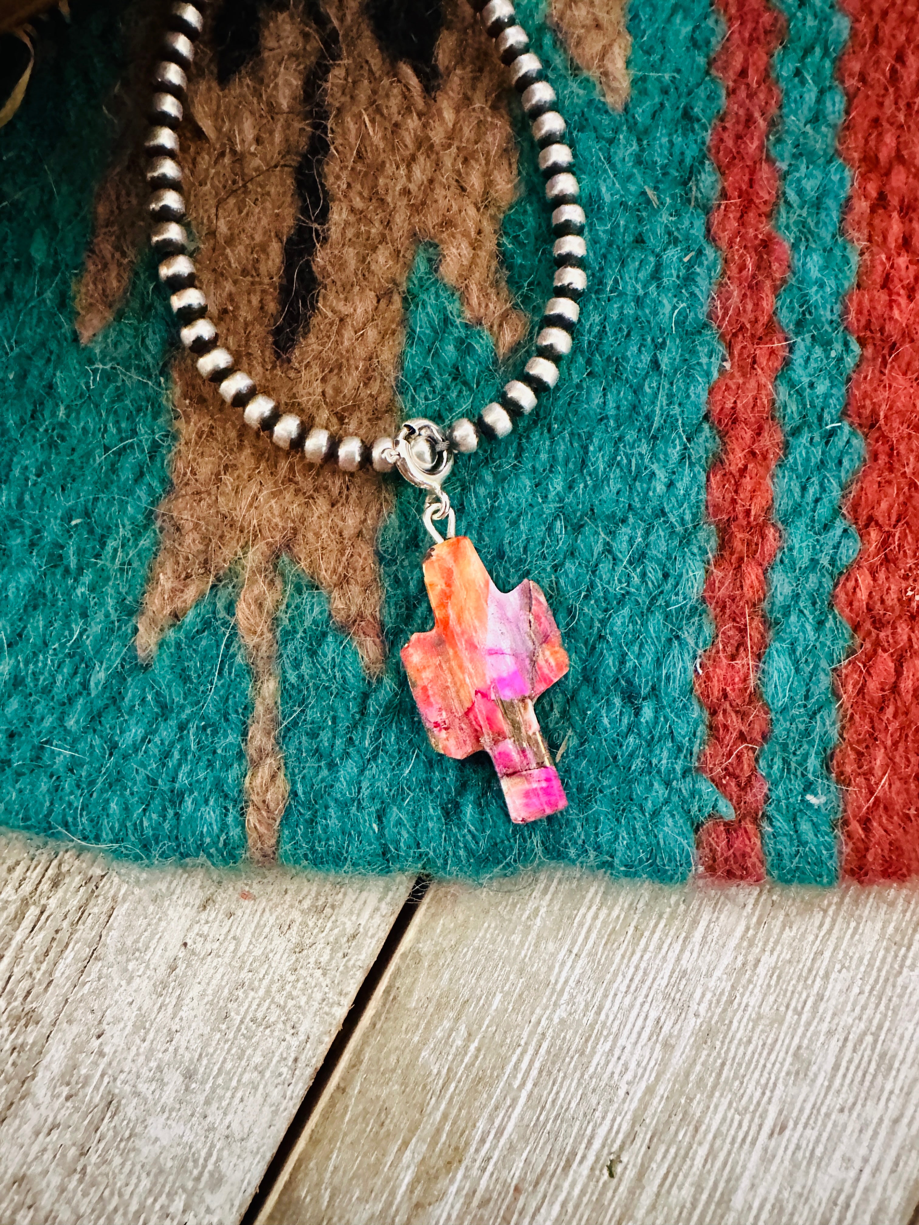 Handcrafted & Hand Carved Pink Mojave Saguaro Cactus Charm