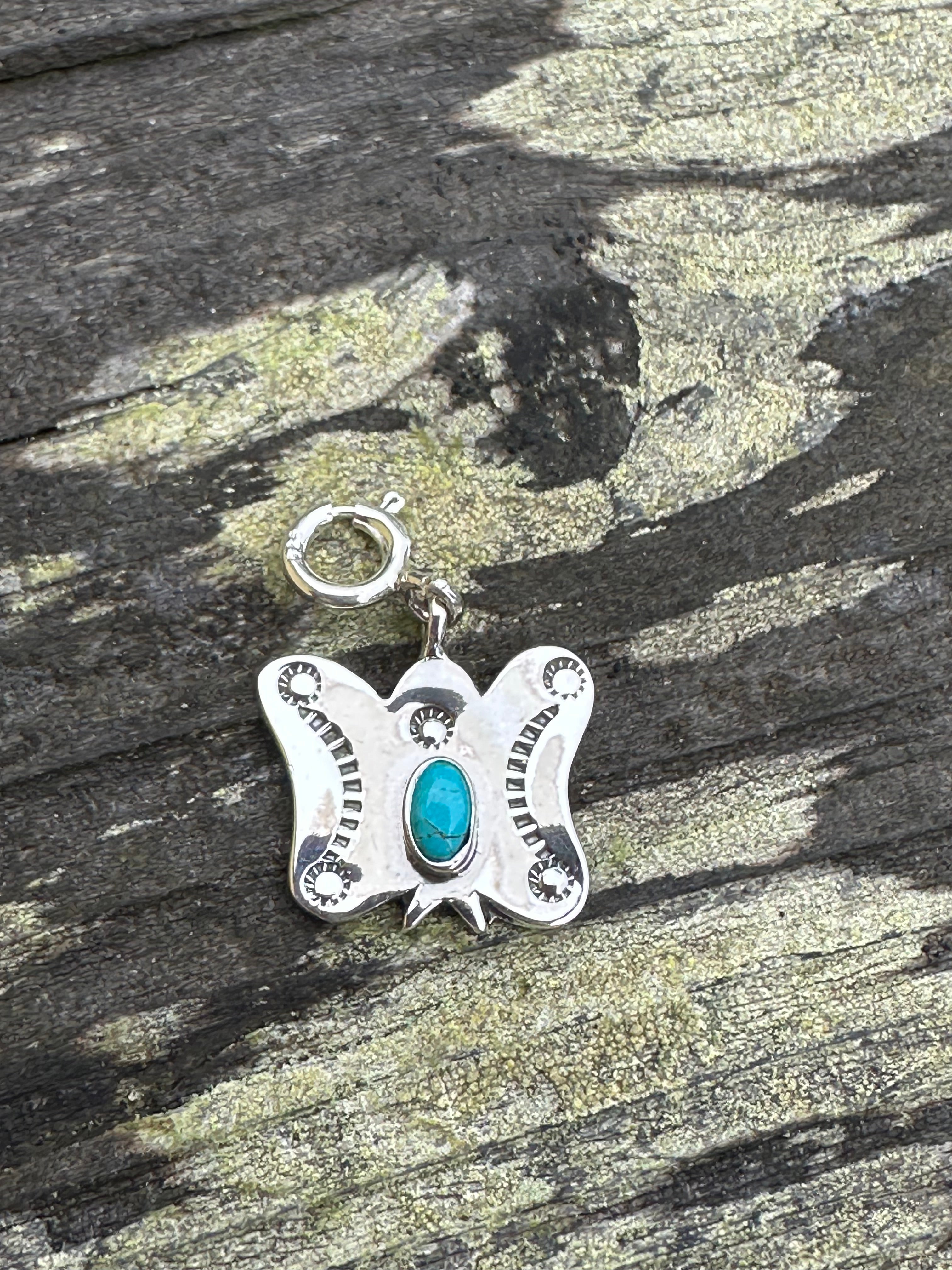 Sterling Silver and Turquoise Butterfly Charm