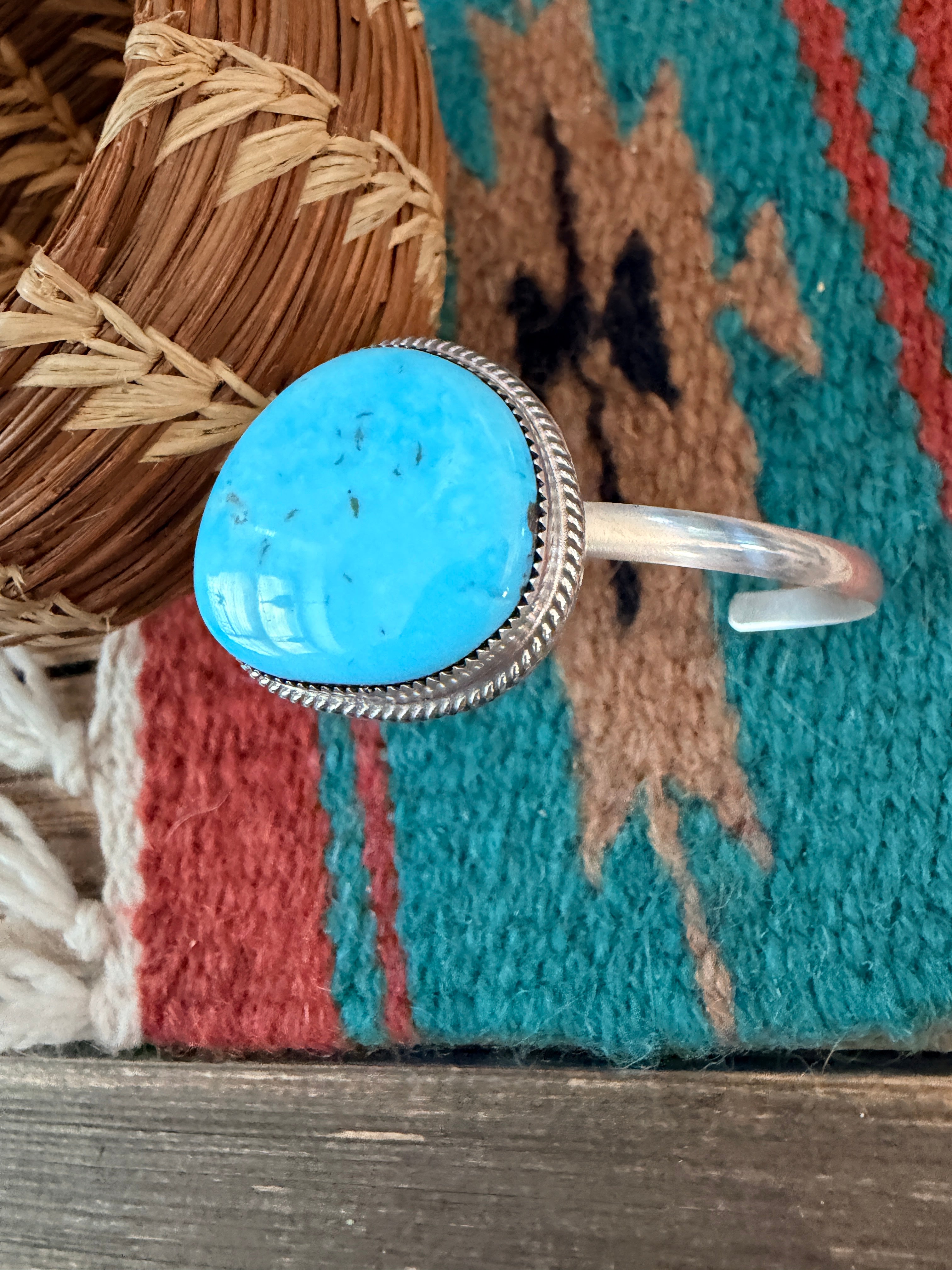 Handmade Turquoise & Sterling Silver Cuff Bracelet