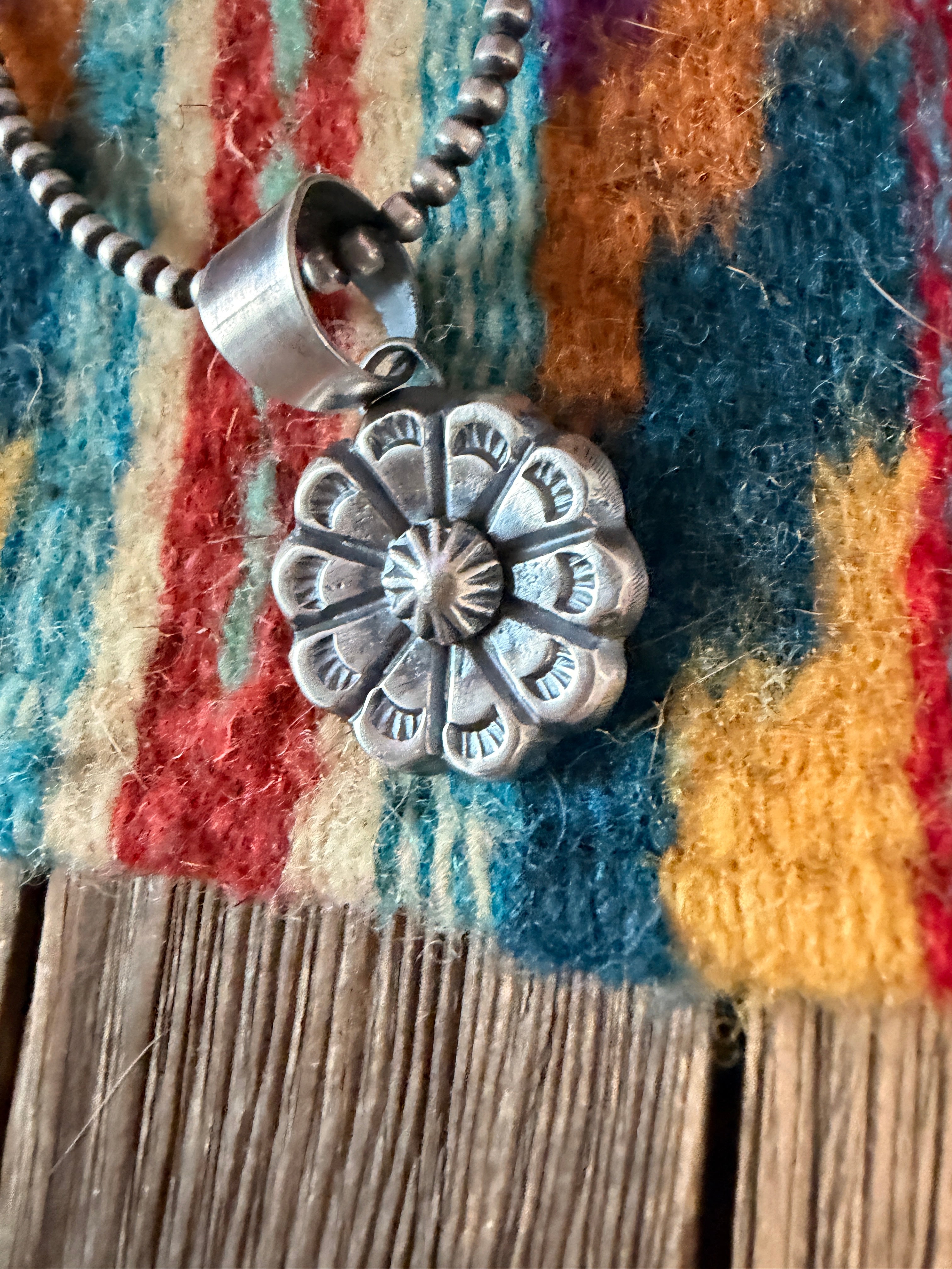 Handcrafted Sterling Silver Flower Pendant by Chimney Butte