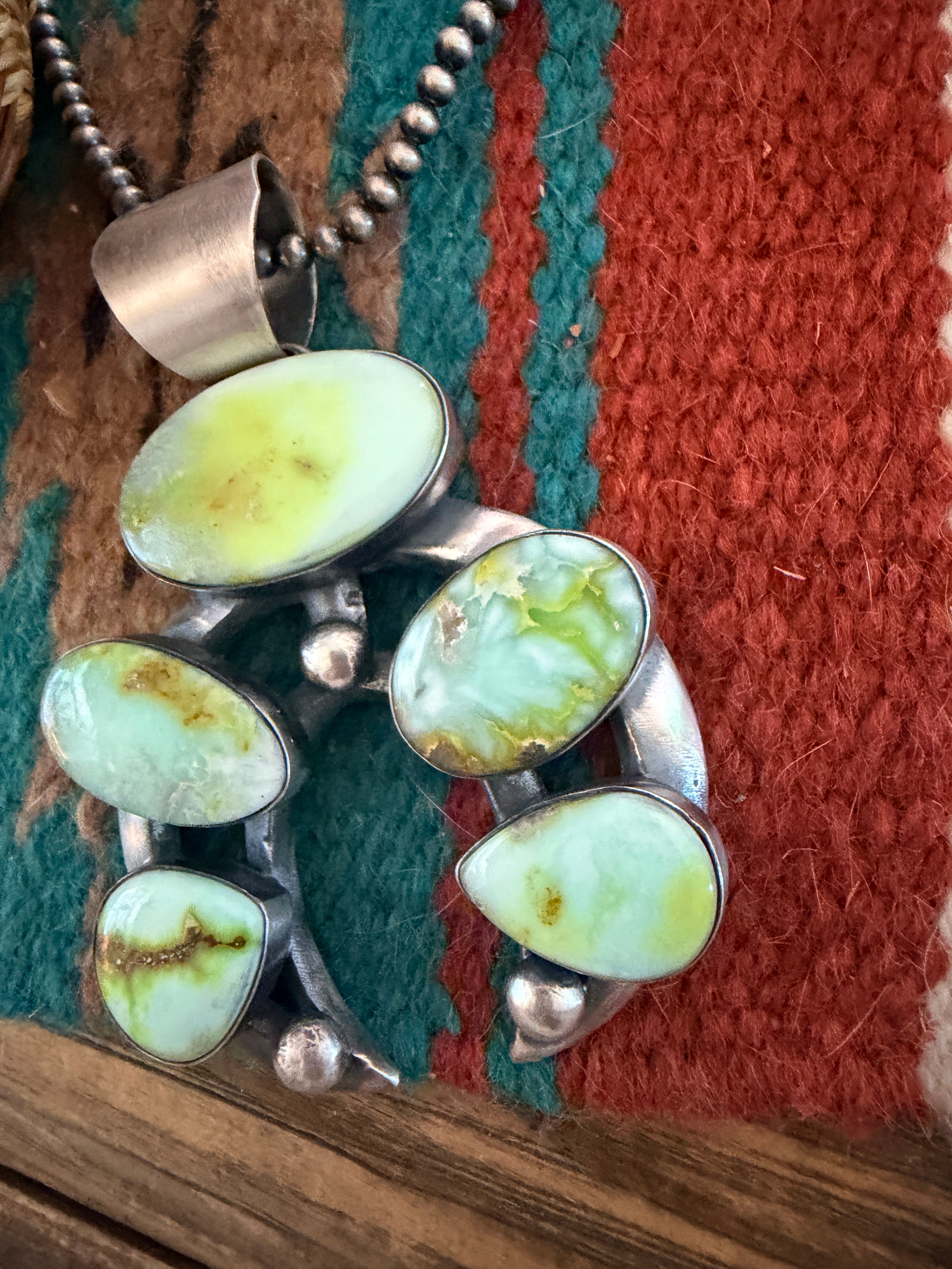 Handcrafted Sterling Silver & Palomino Turquoise Naja Pendant by Chimney Butte