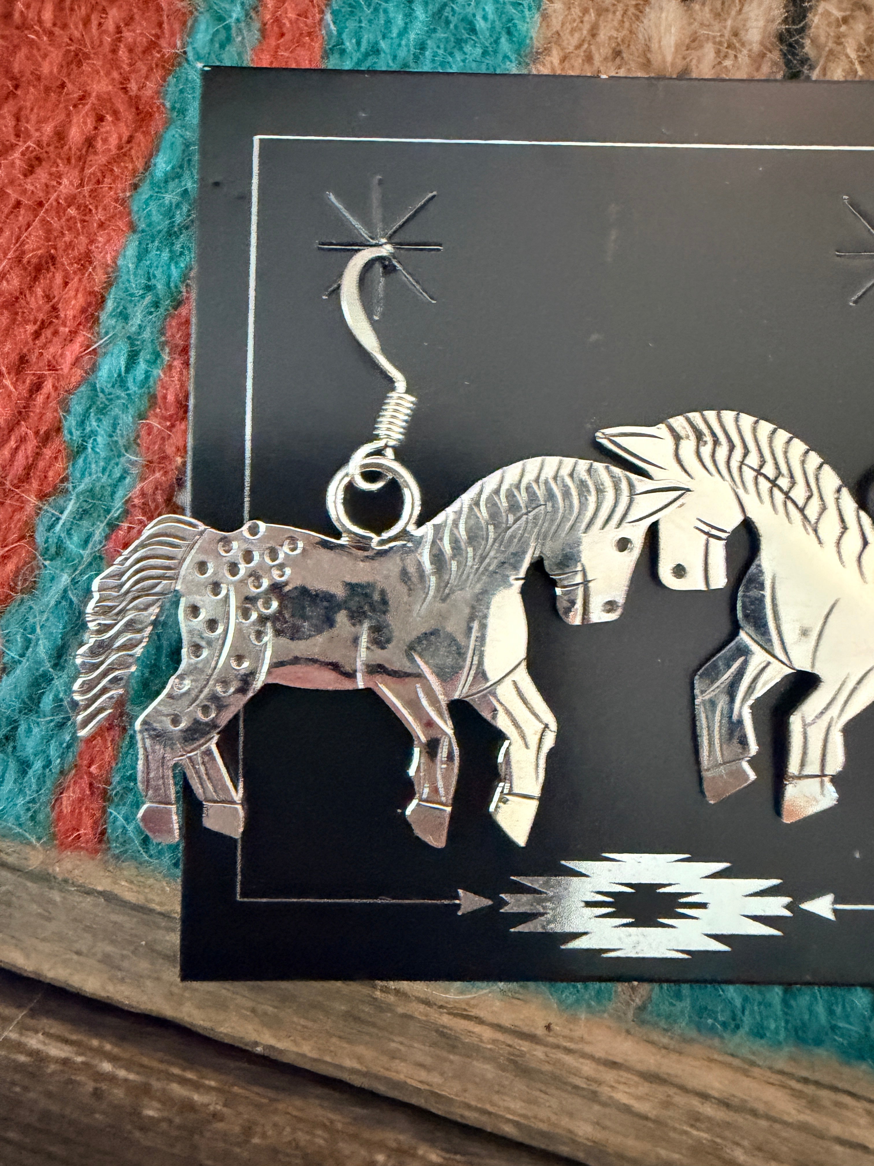 Handcrafted Sterling Silver Horse Dangle Earrings