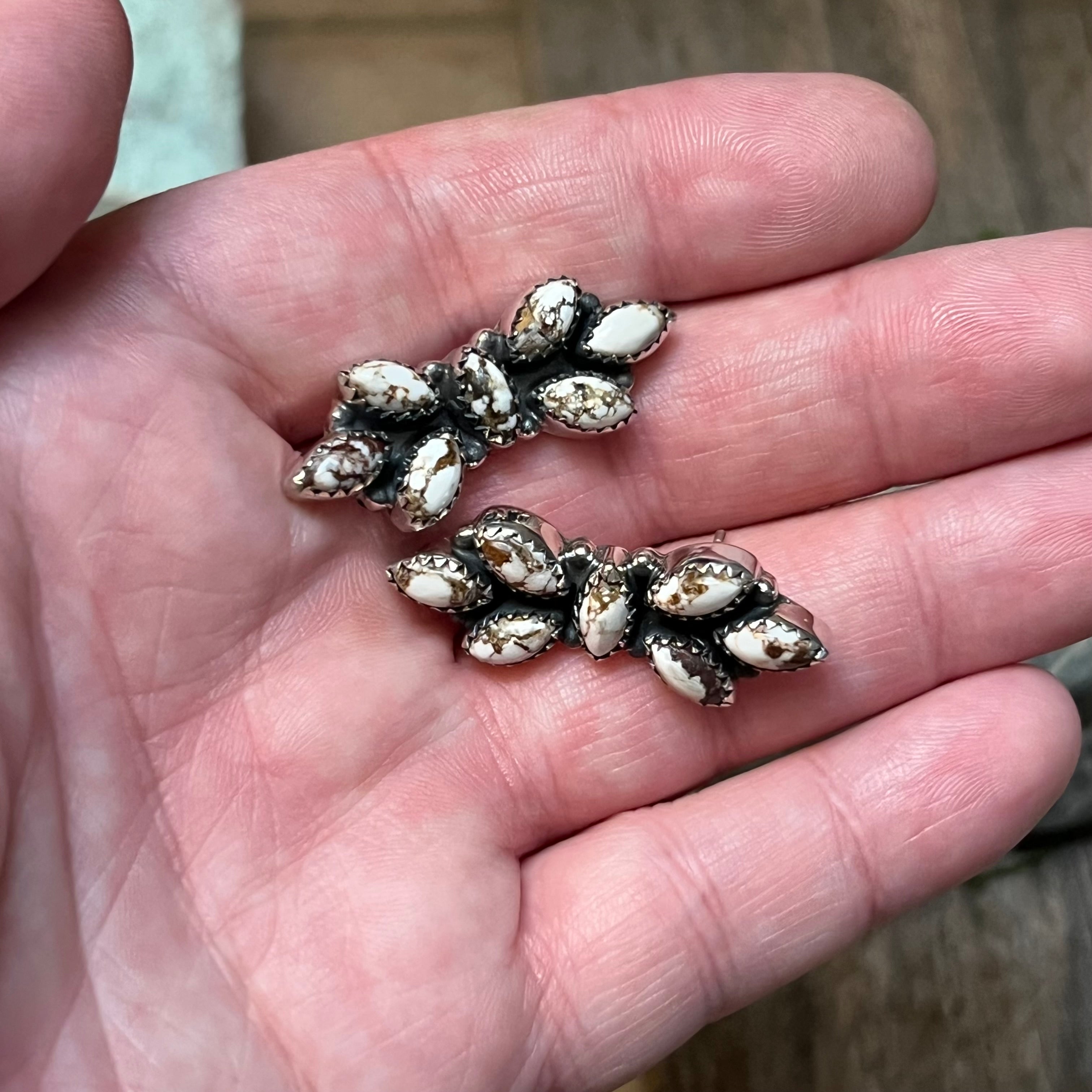 Handmade Wild Horse Gemstones & Sterling Silver Stud Earrings