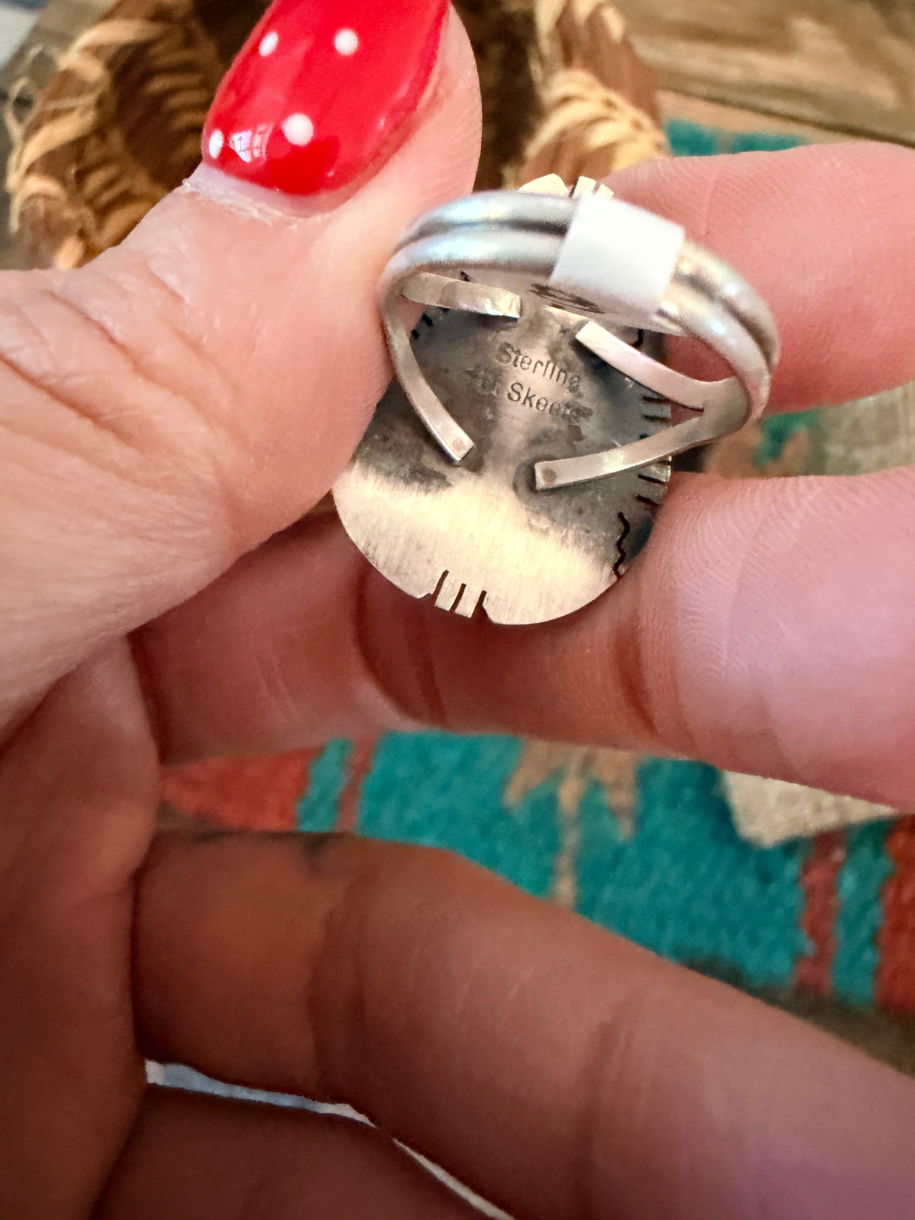 Handcrafted Red Spiny Oyster & Sterling Silver Ring Size 5.5