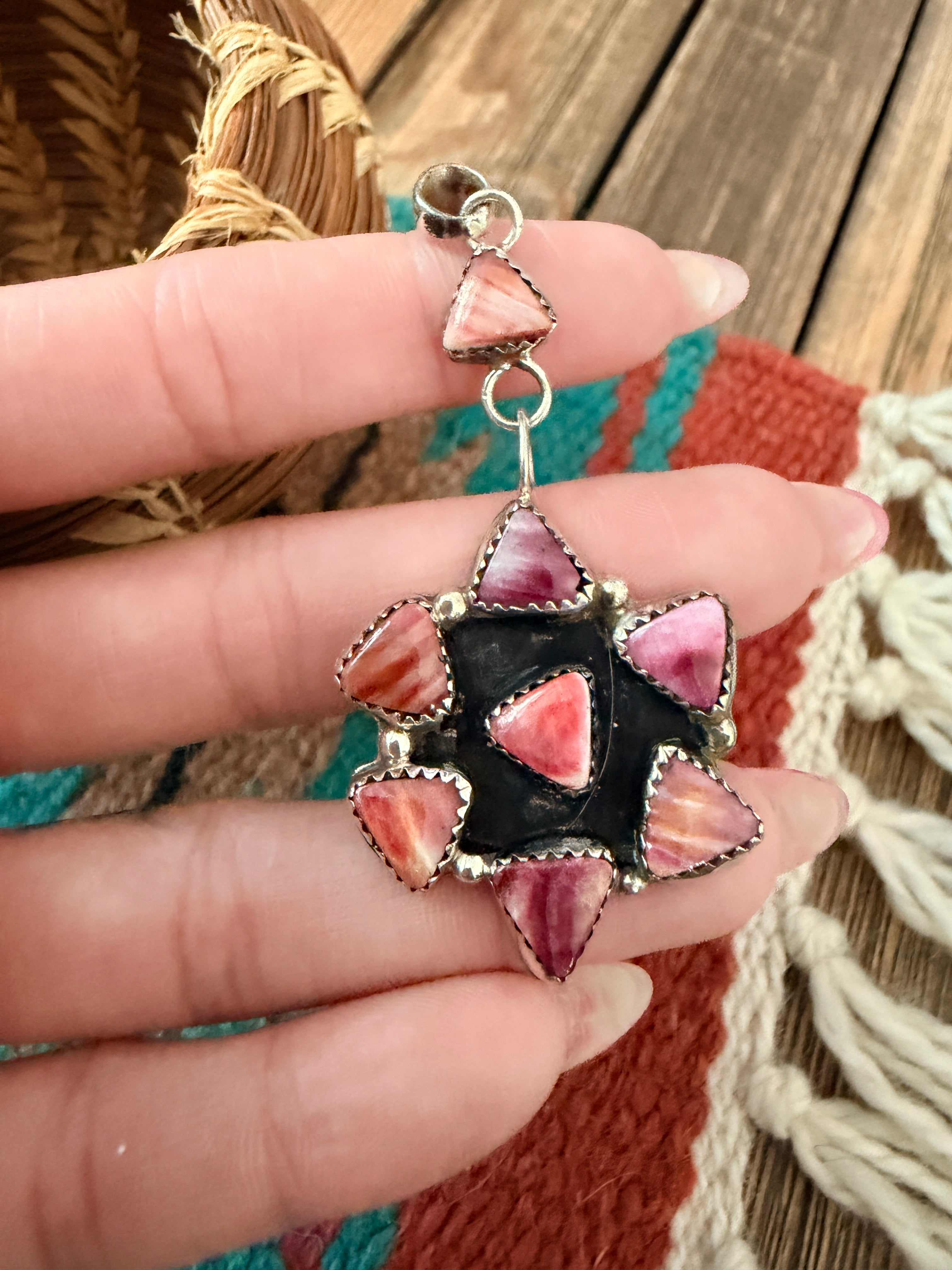 Handcrafted Sterling Silver & Purple Spiny Pendant
