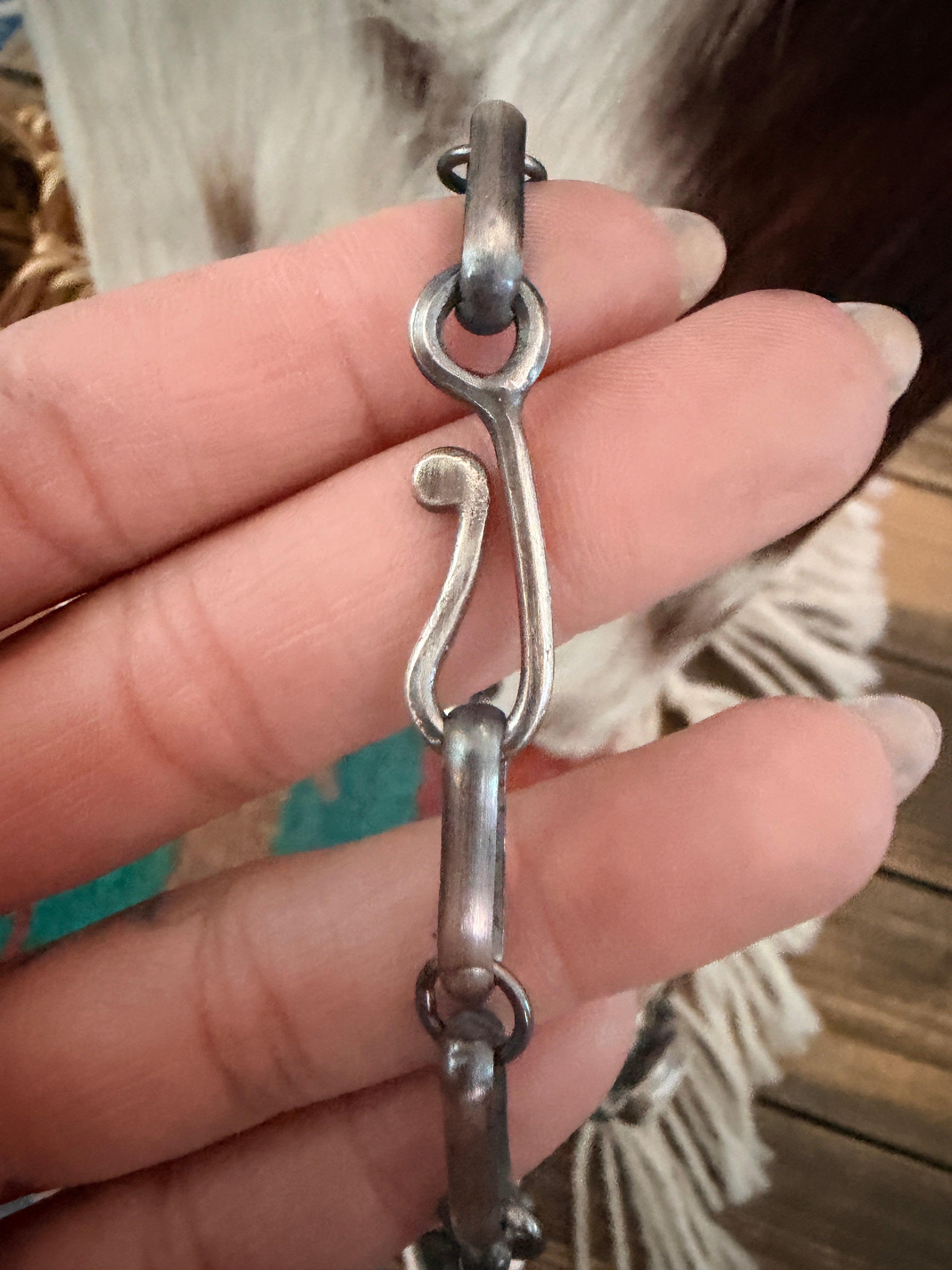 Handcrafted White Buffalo & Sterling Silver Necklace and Earring Set