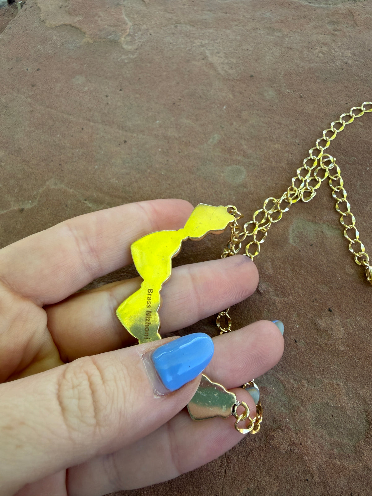 “The Golden Collection” Handmade Natural Golden Hills, Sonoran Turquoise Gold Plated Necklace STYLE 3 hearts