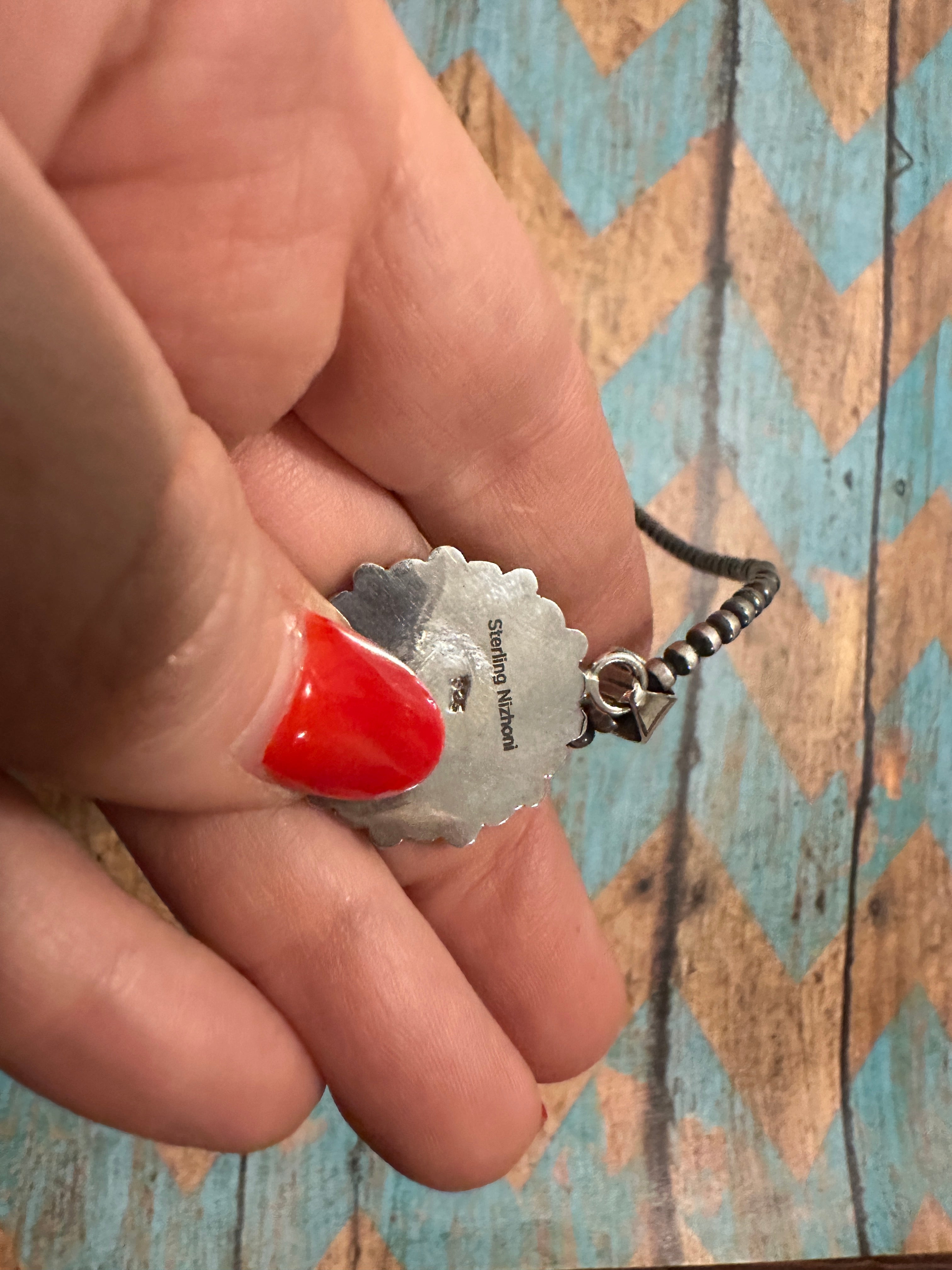 Beautiful Handmade Sterling Silver & White Buffalo Cluster Pendant Style 3