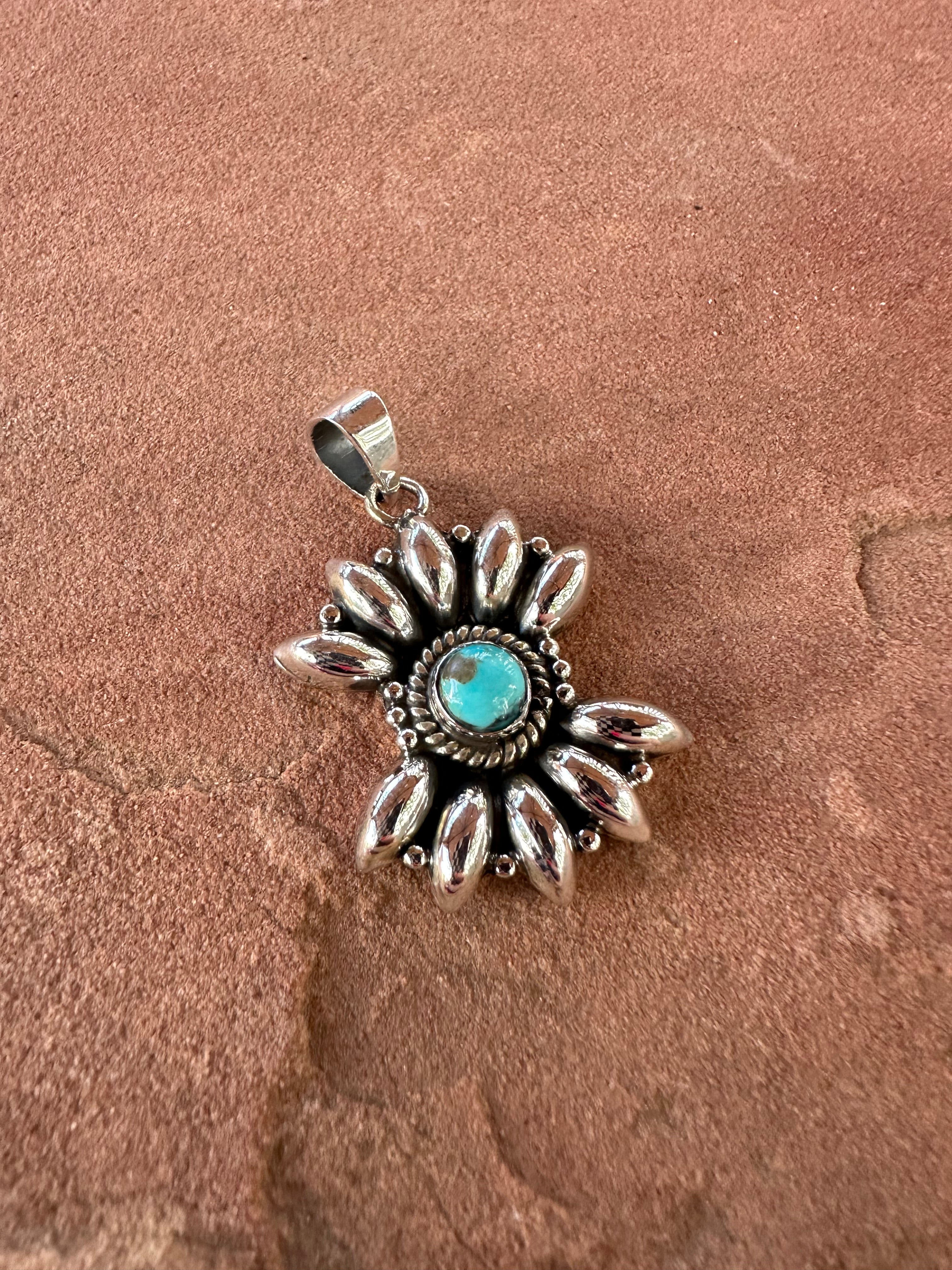 Beautiful Handmade Sterling Silver & Turquoise pendant