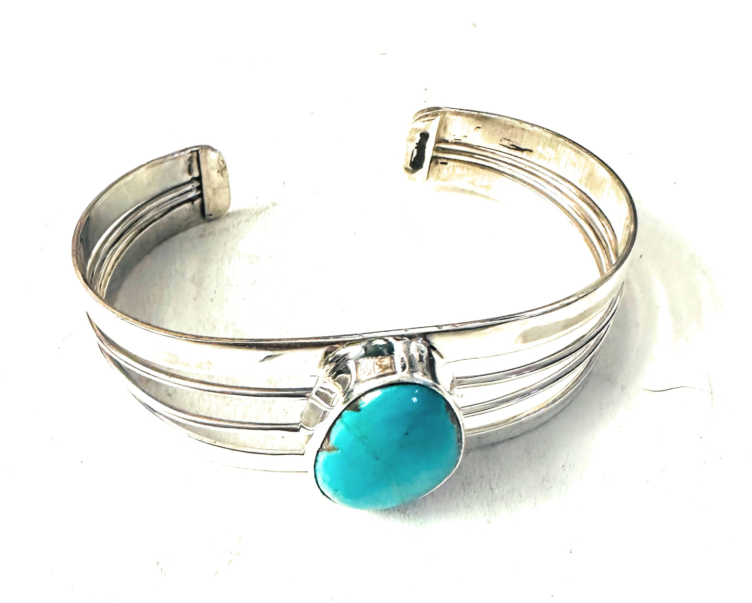 Navajo Kingman Turquoise & Sterling Silver Cuff Bracelet