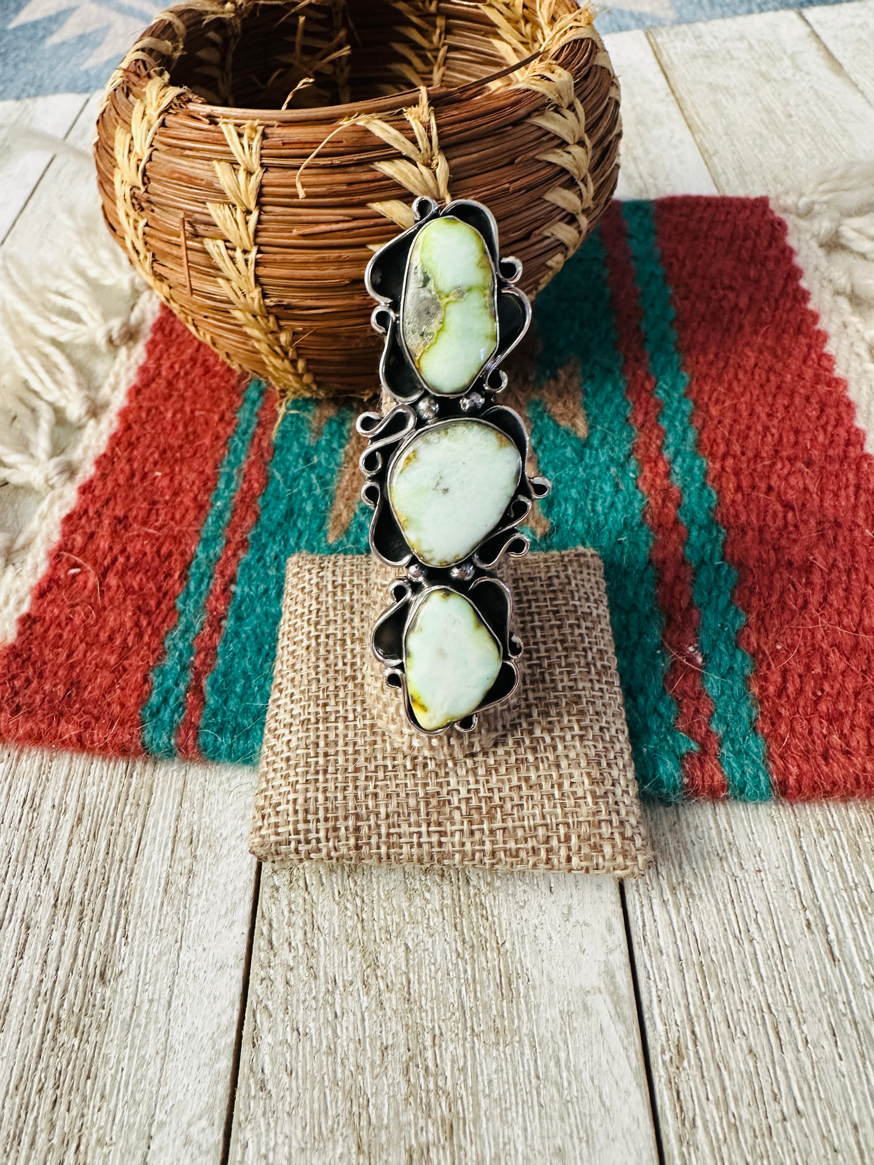 Handcrafted Palomino Turquoise & Sterling Silver Ring size 7