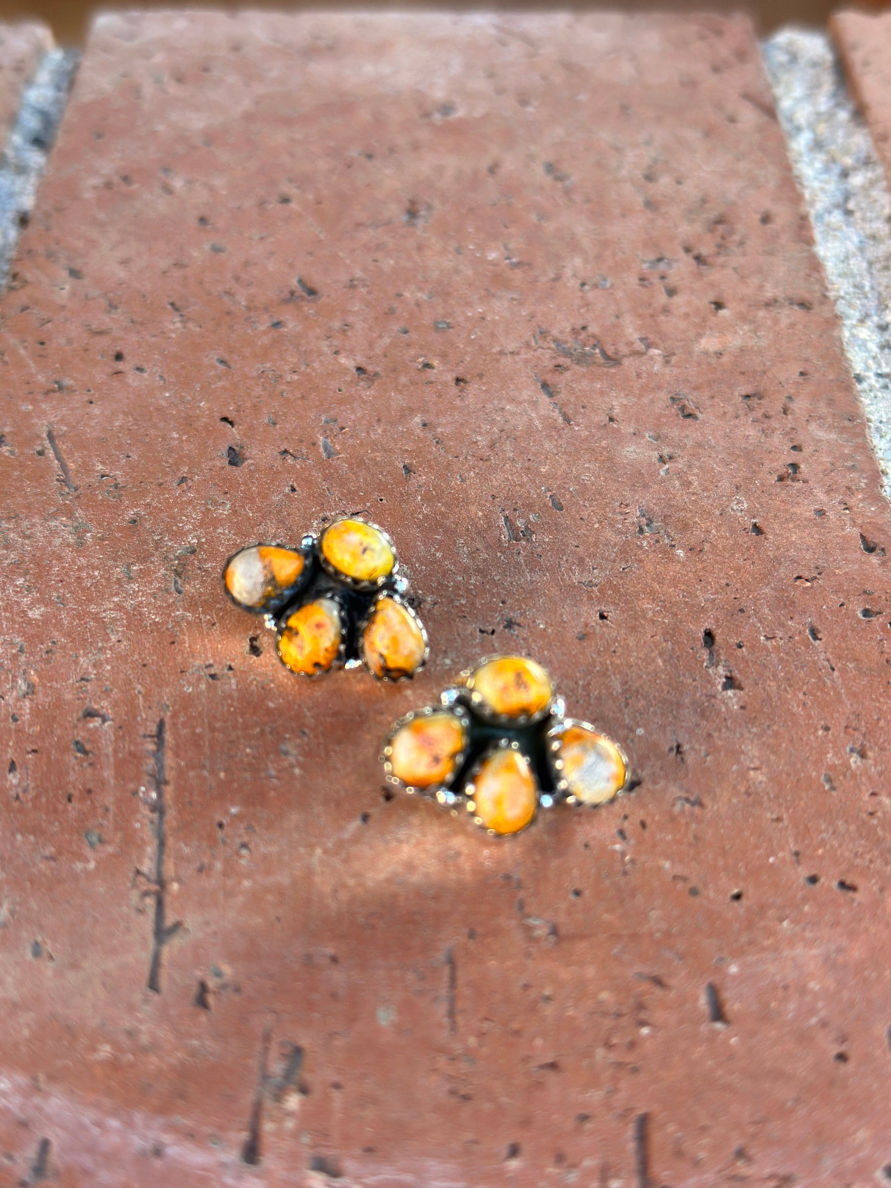 Nizhoni “The Backroads” Bumble Bee  & Sterling Silver 4 Stone Earrings Handmade