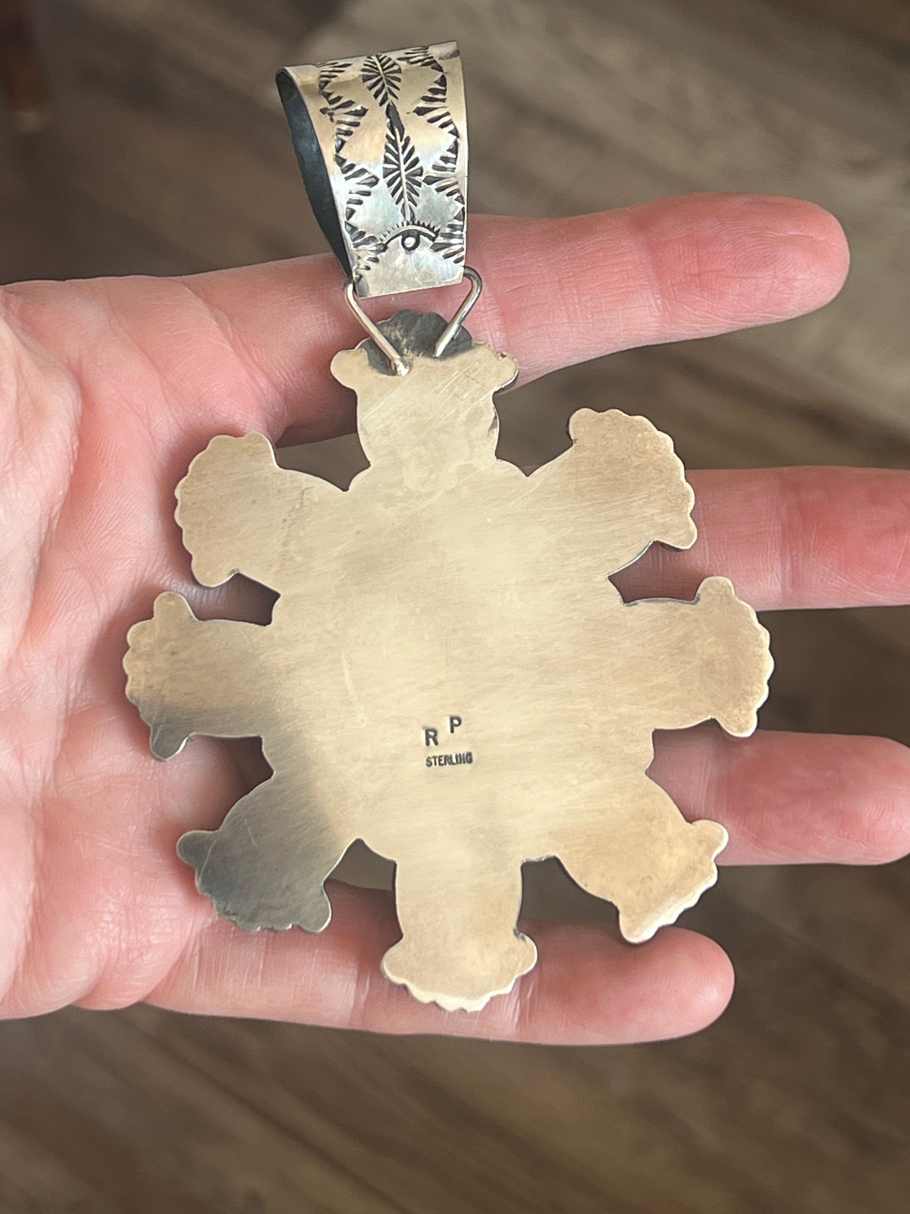 Sterling Silver, Hubei & Egyptian Turquoise Cluster Pendant by Rosella Paxson