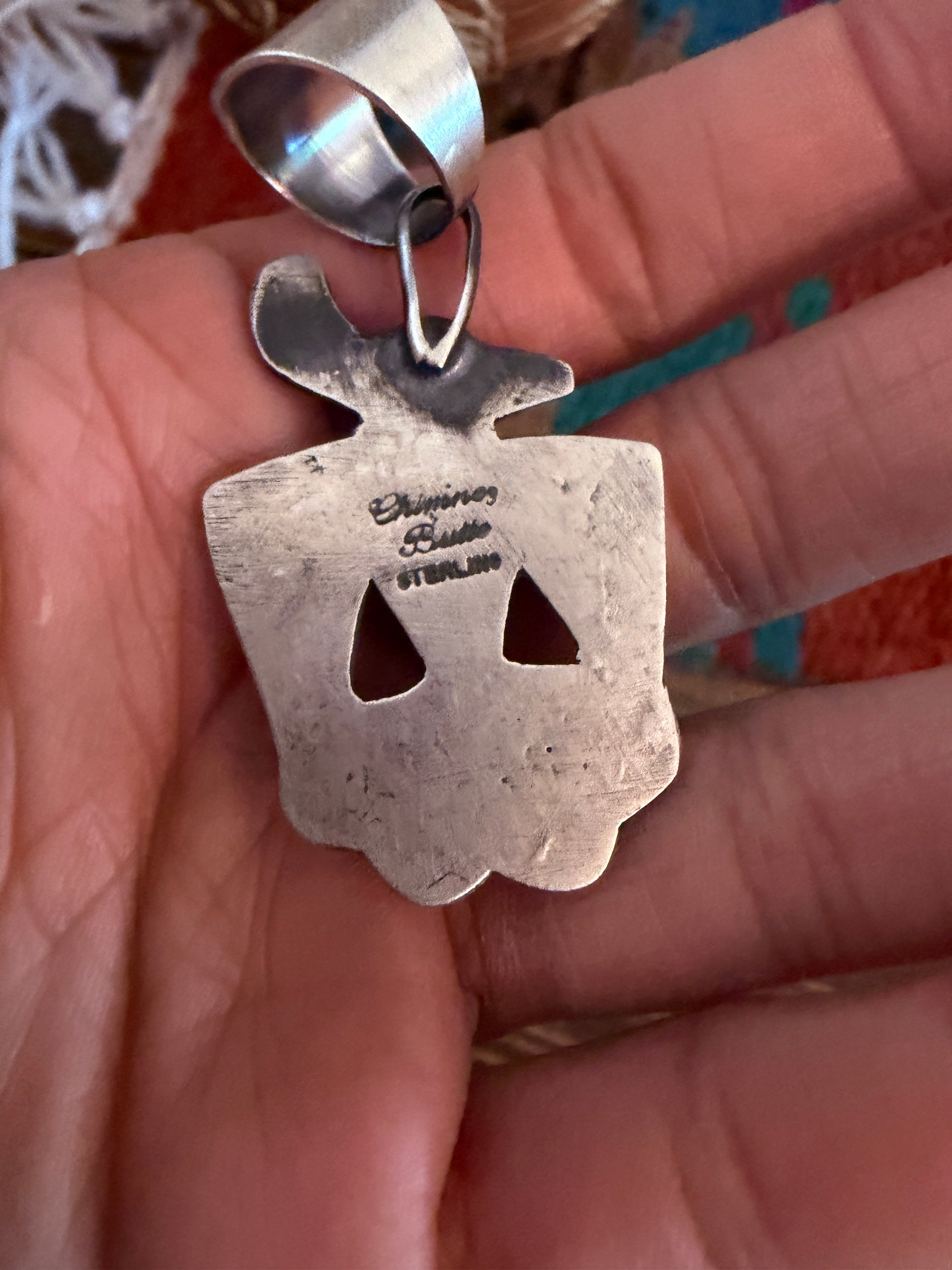 Handcrafted Sterling Silver & Turquoise Thunderbird Pendant by Chimney Butte
