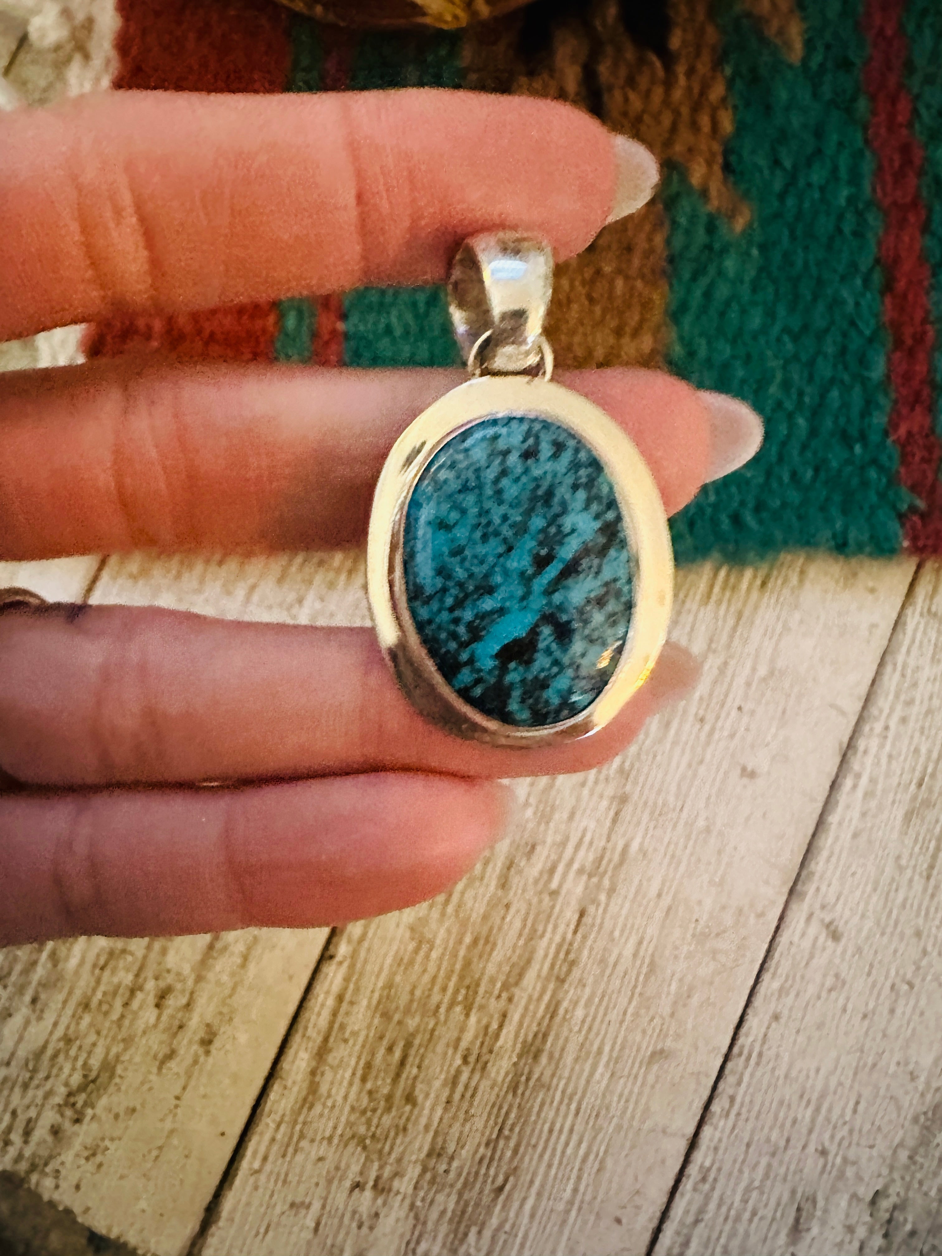 Handcrafted Sterling Silver & Turquoise Pendant