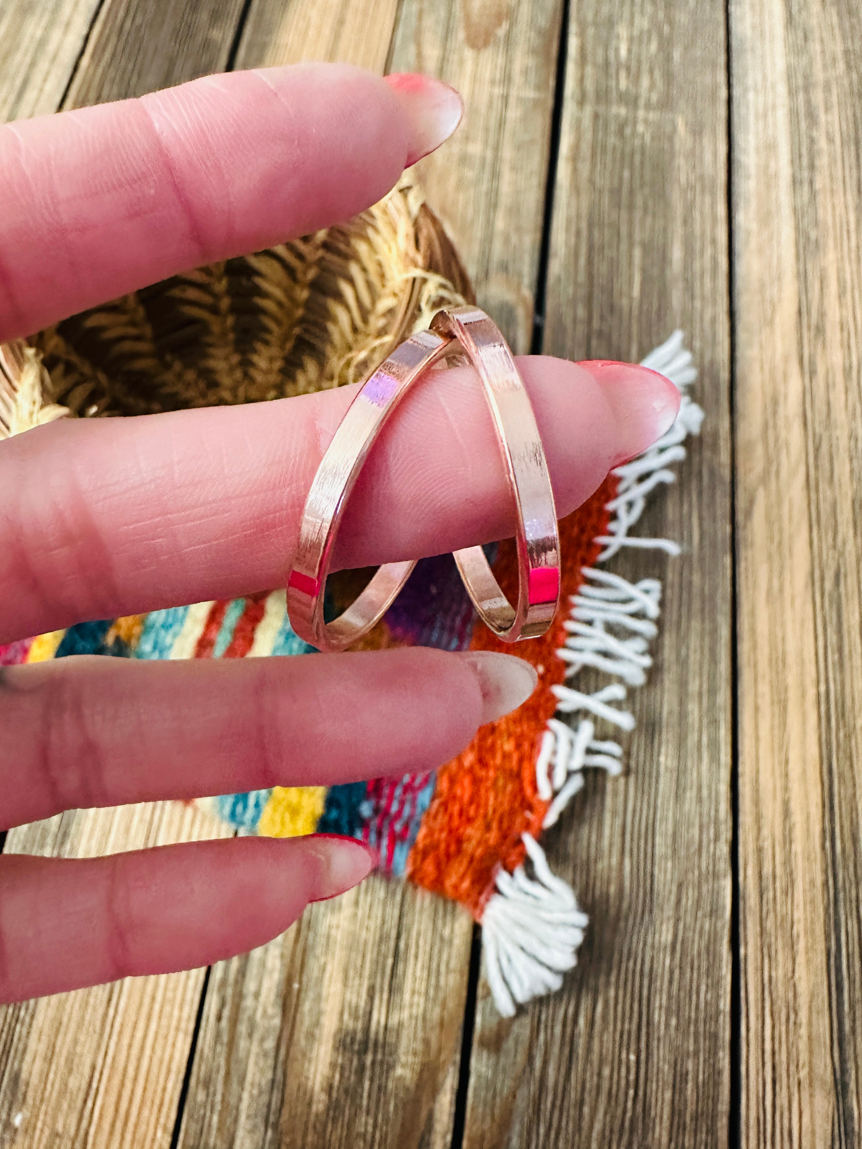 Handcrafted Copper Hoop Earrings