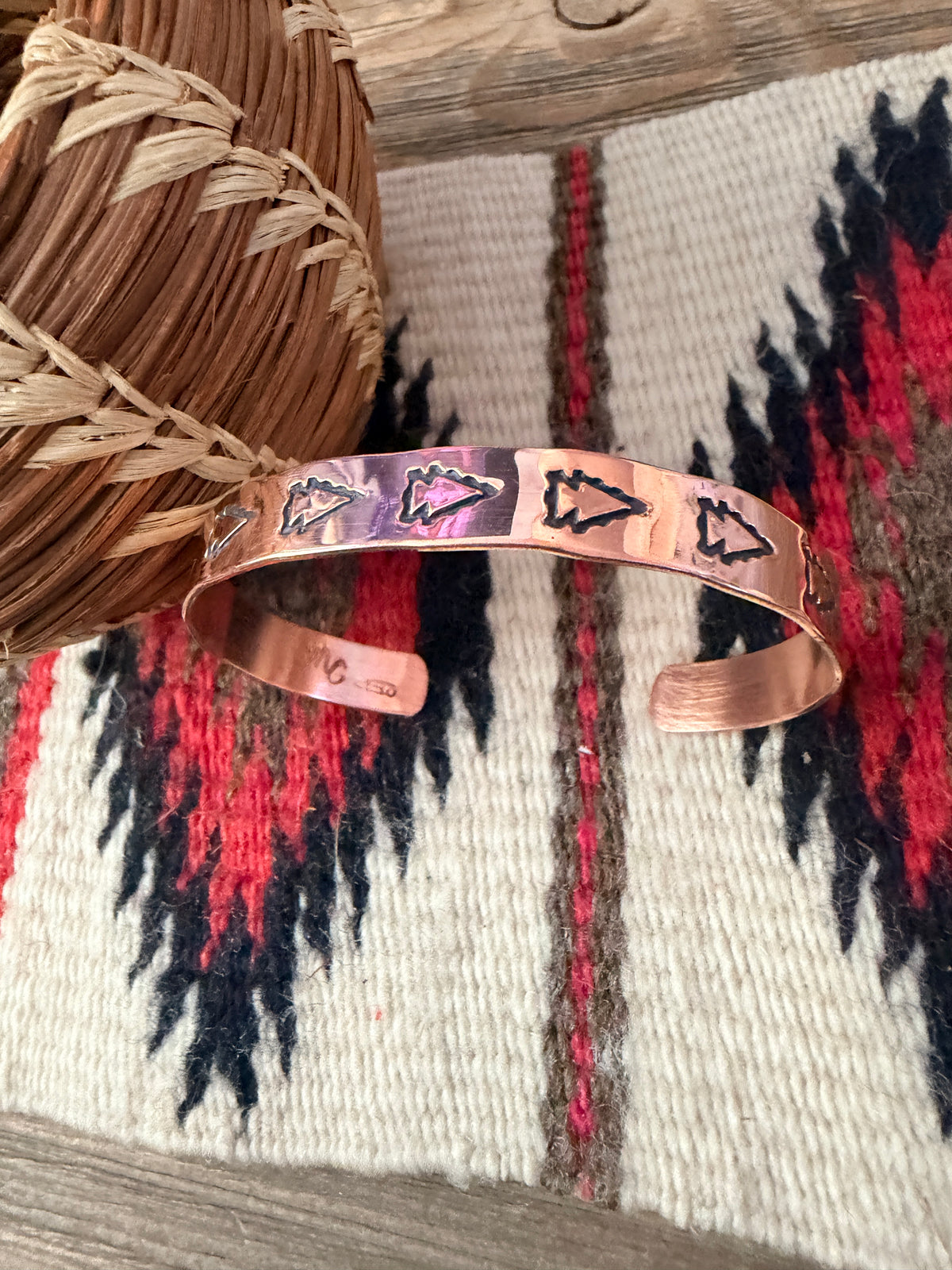 Handcrafted Copper Arrowhead Cuff Bracelet