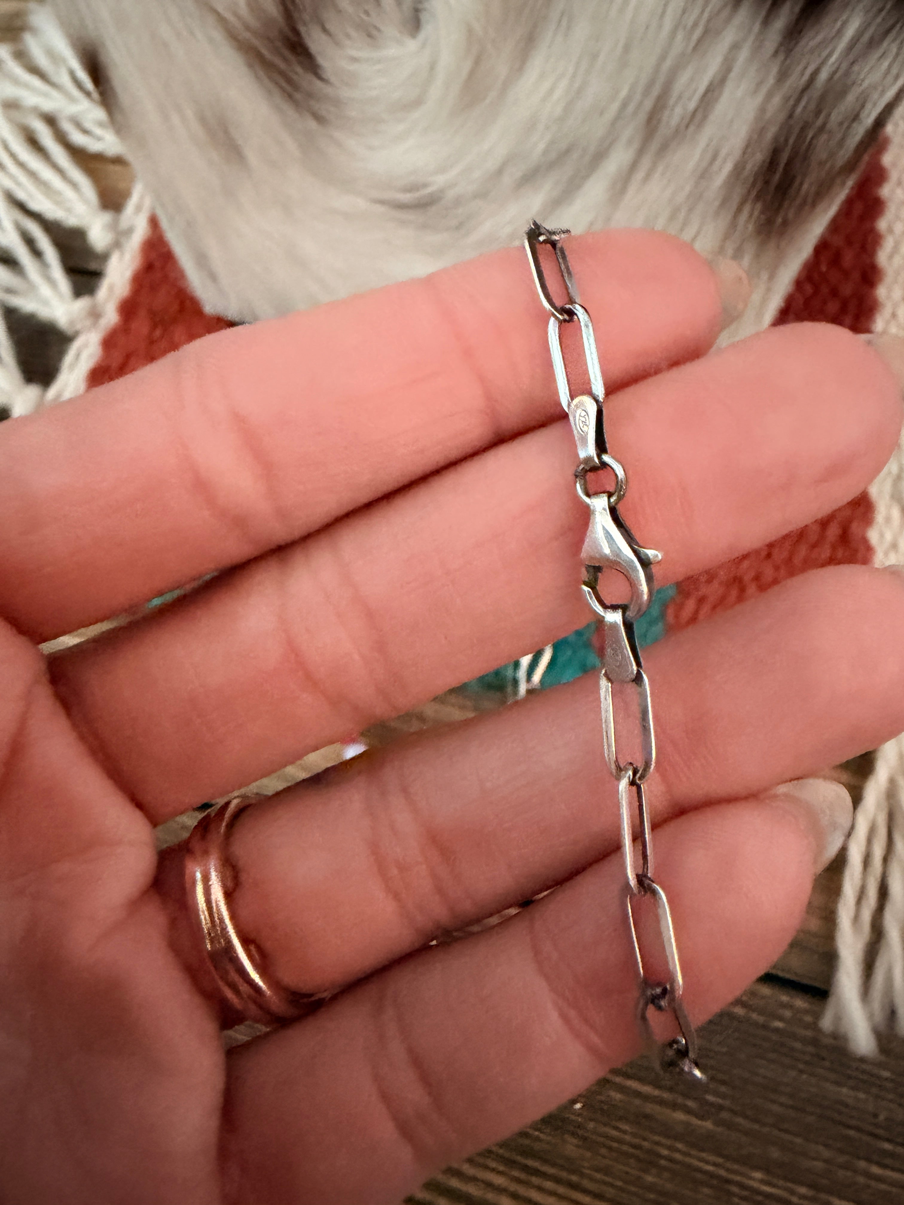 Handmade Sterling Silver & Fire Opal Beaded Necklace