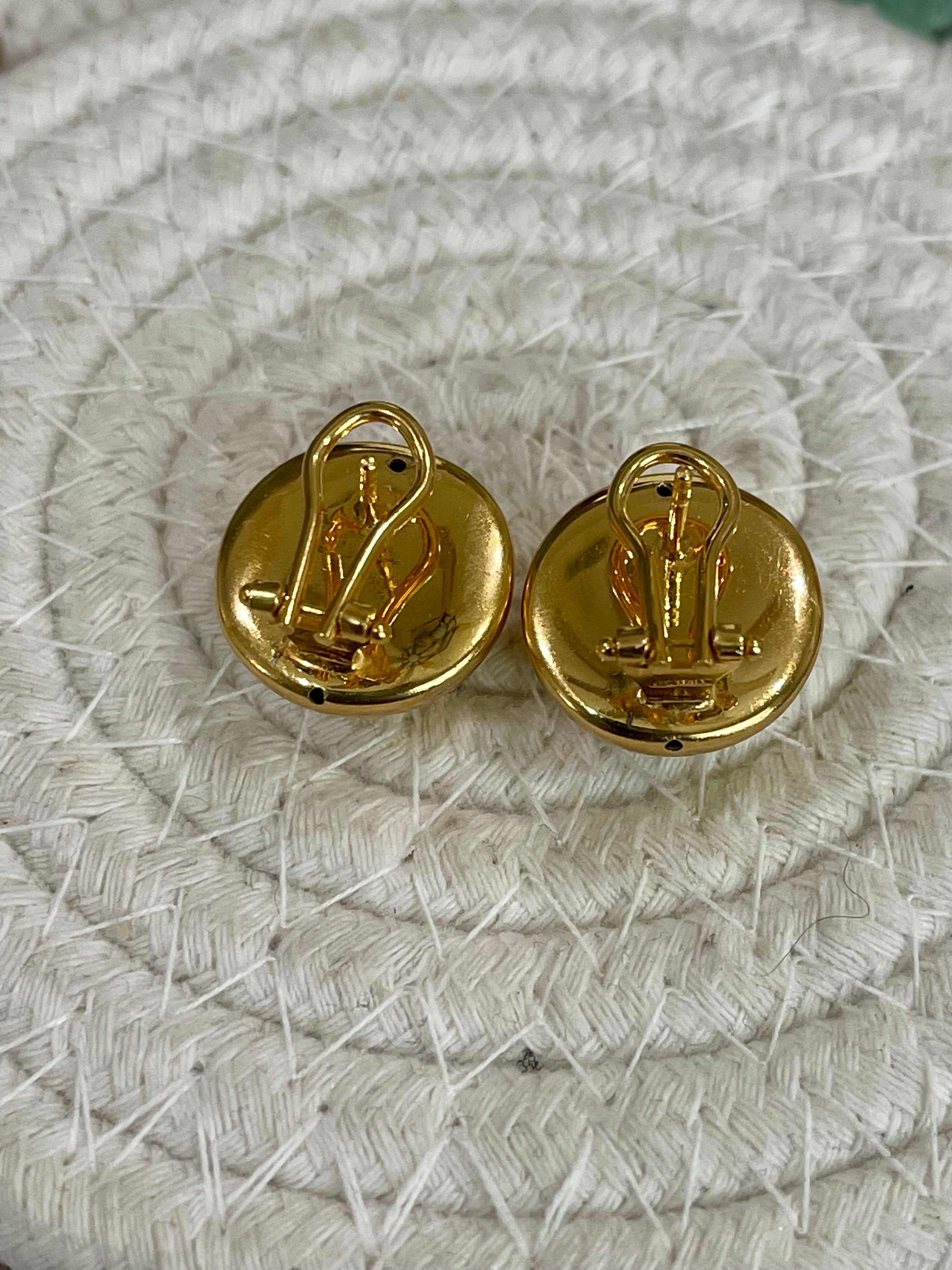 Vintage Gold Plated Round Stud Earrings