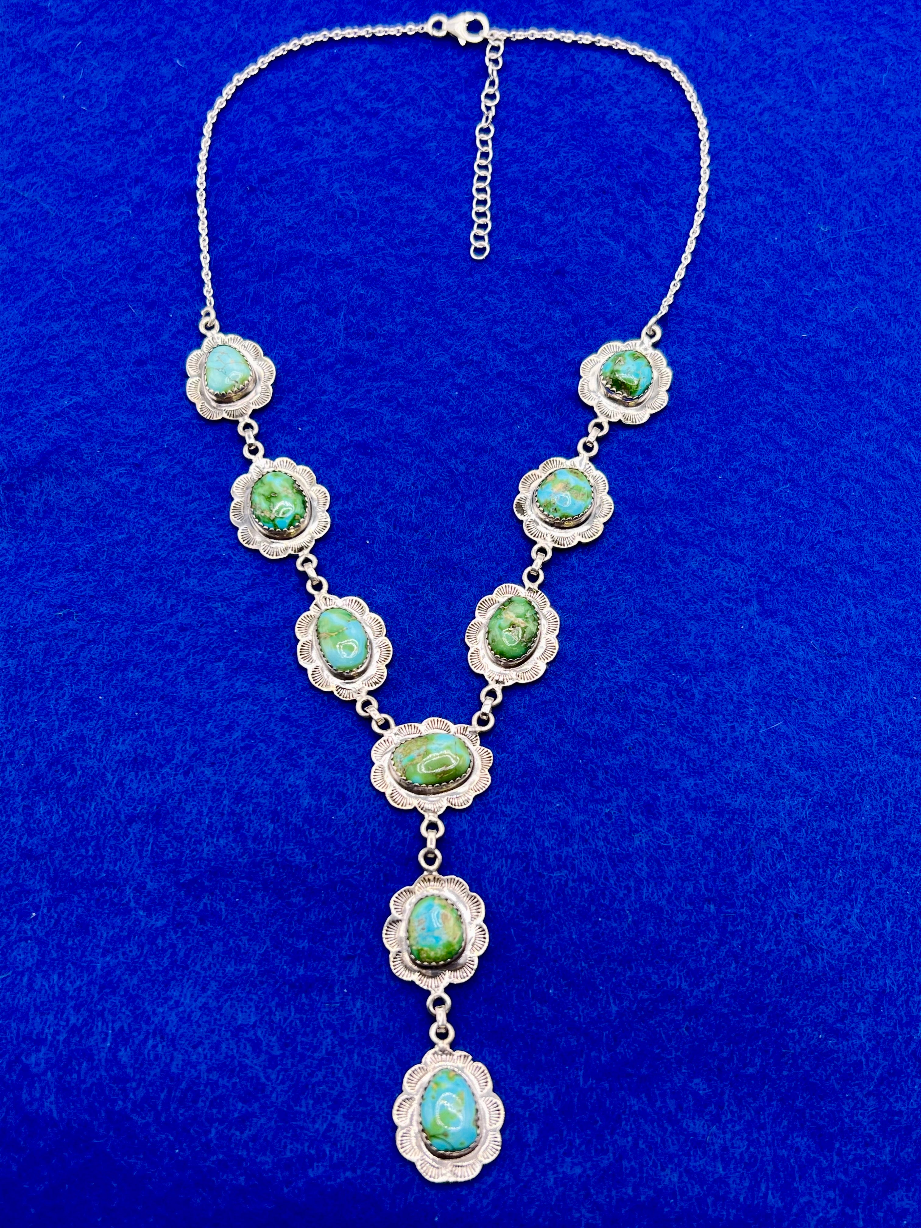 Handmade South Hill Sonoran Turquoise Sterling Silver Necklace