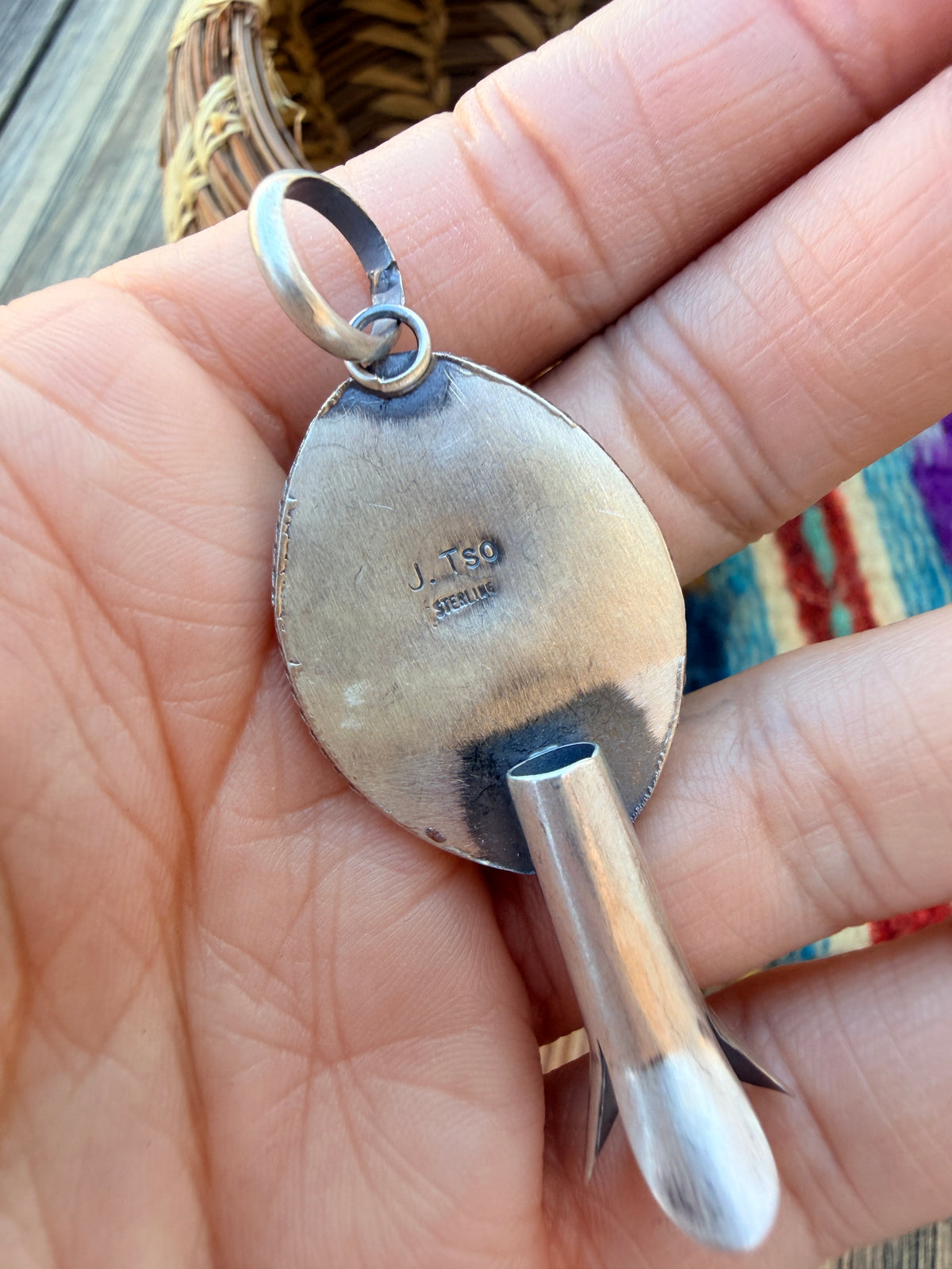 Handcrafted Sterling Silver & White Buffalo Blossom Pendant