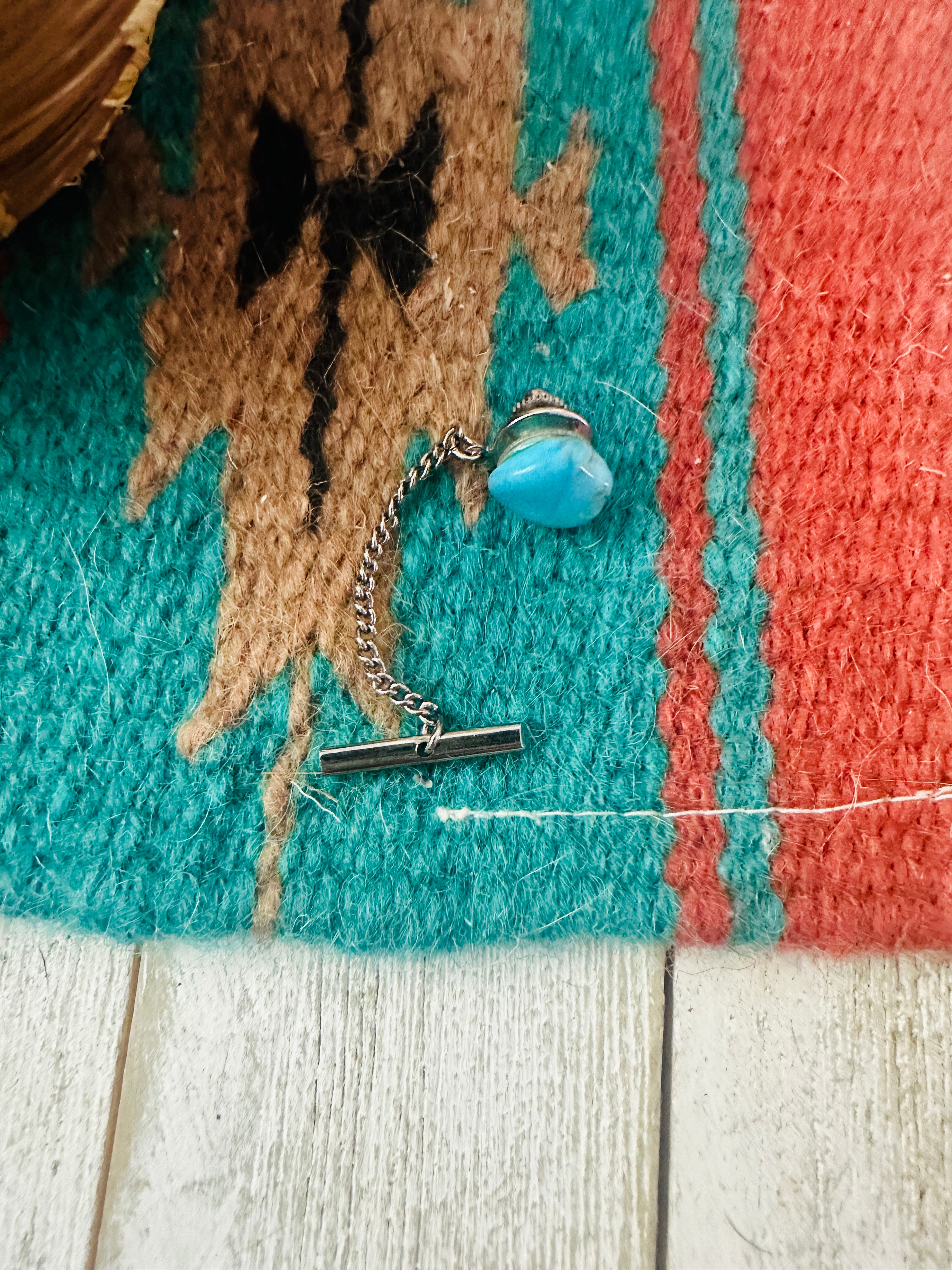 Navajo Turquoise & Sterling Silver Tie Tack