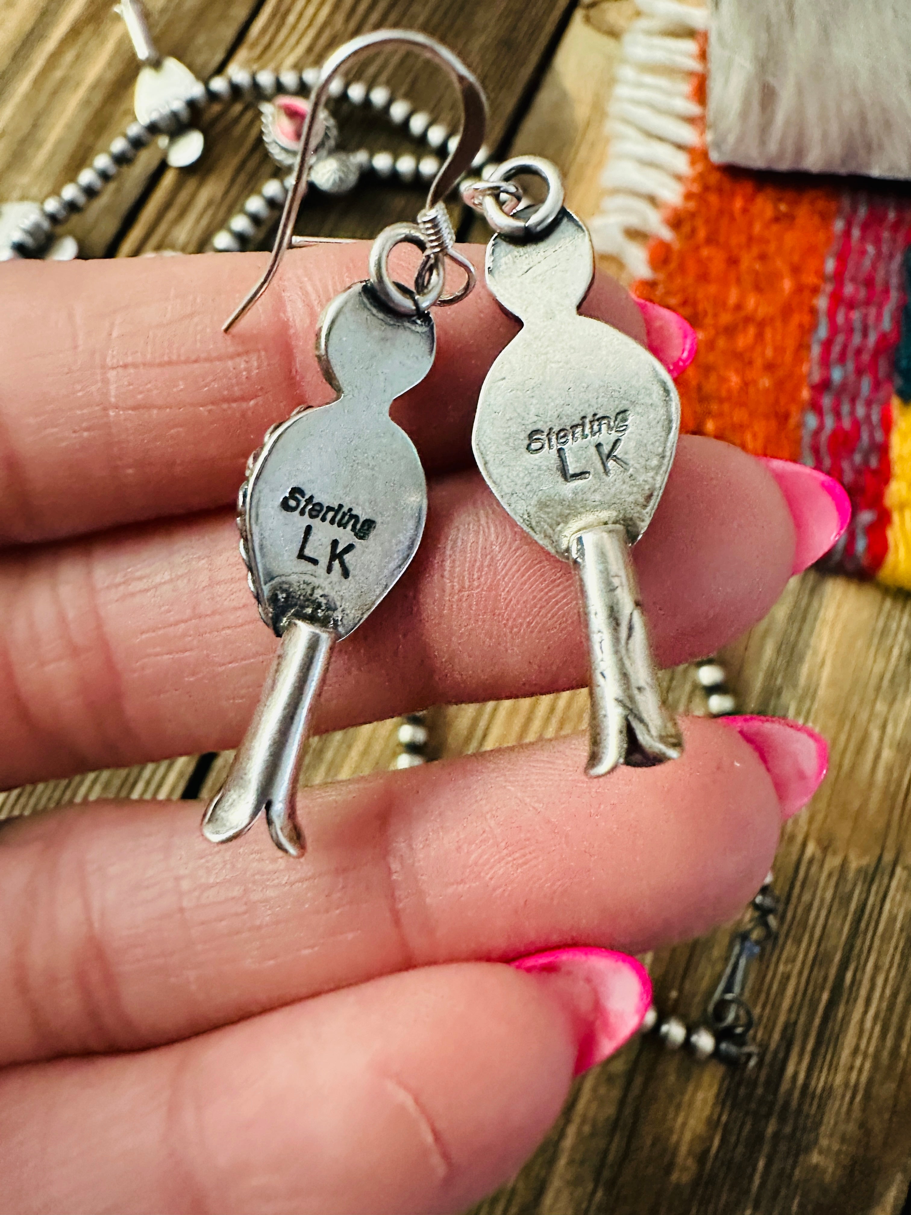 Handcrafted Sterling Silver & Rose Dahlia Squash Blossom Necklace Set