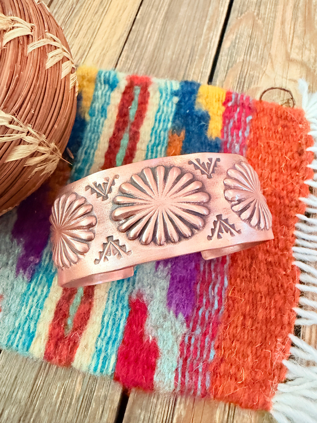 Handcrafted Copper Cuff Bracelet by Elvira Bill