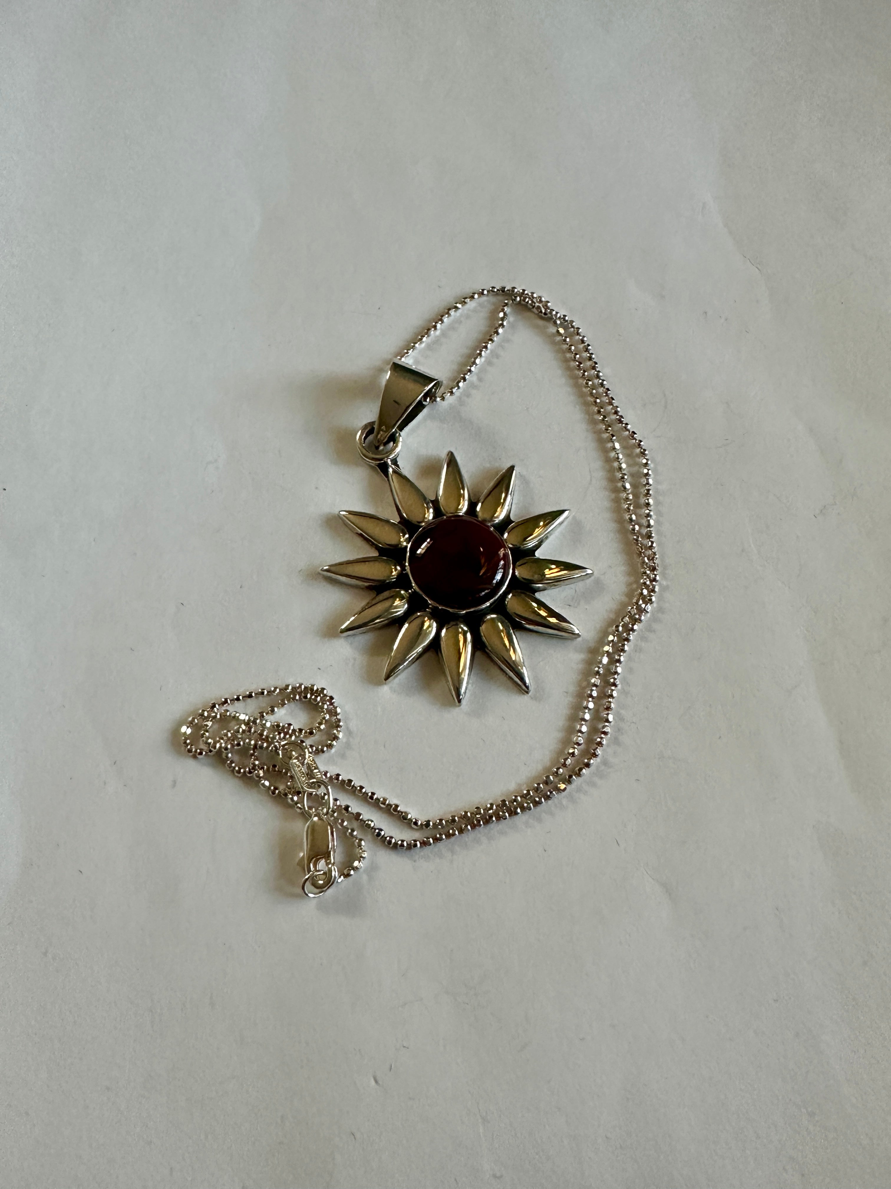 Red Jasper Sunburst Necklace