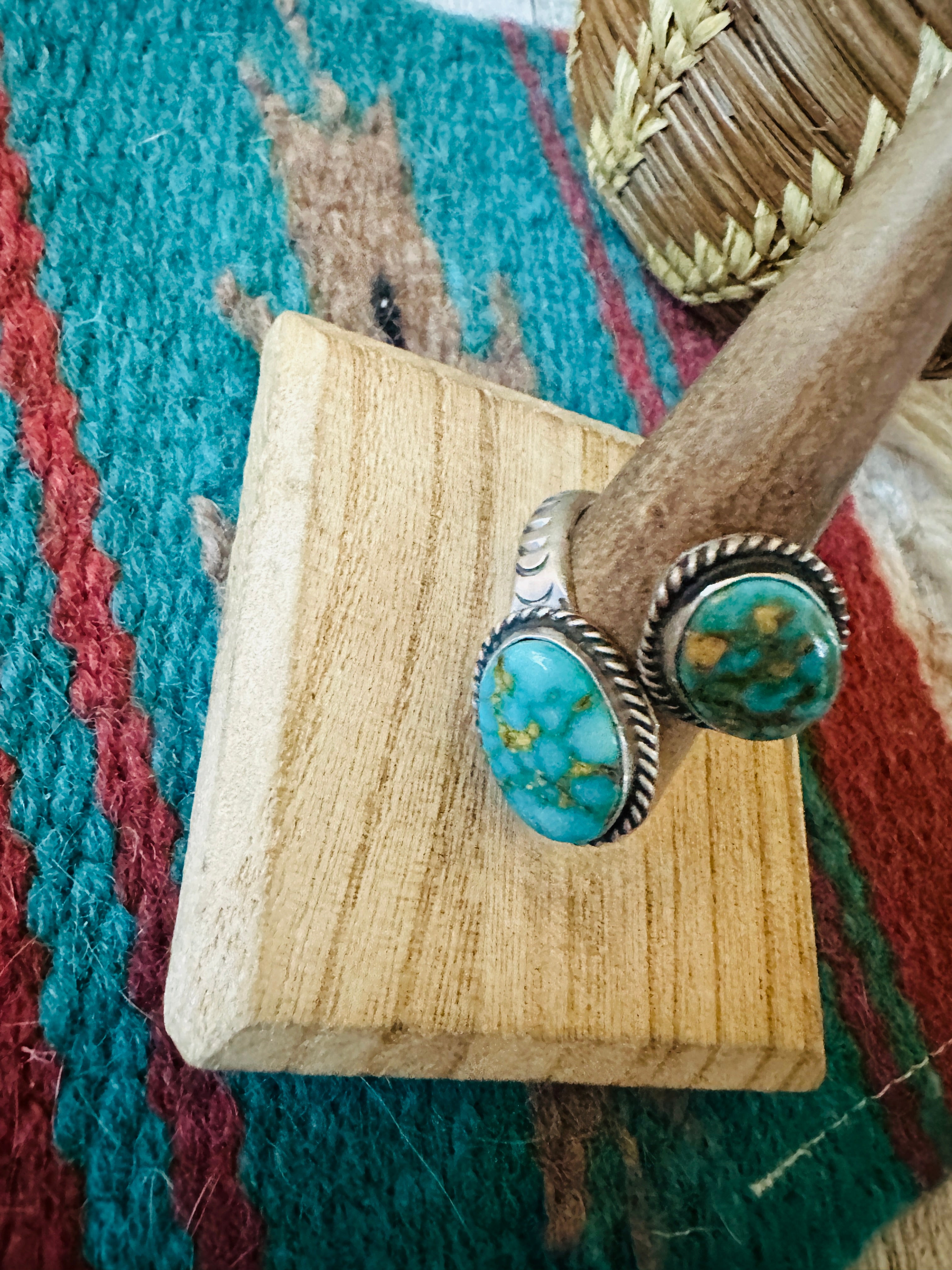 Navajo Sterling Silver & Sonoran Gold Turquoise Adjustable Ring