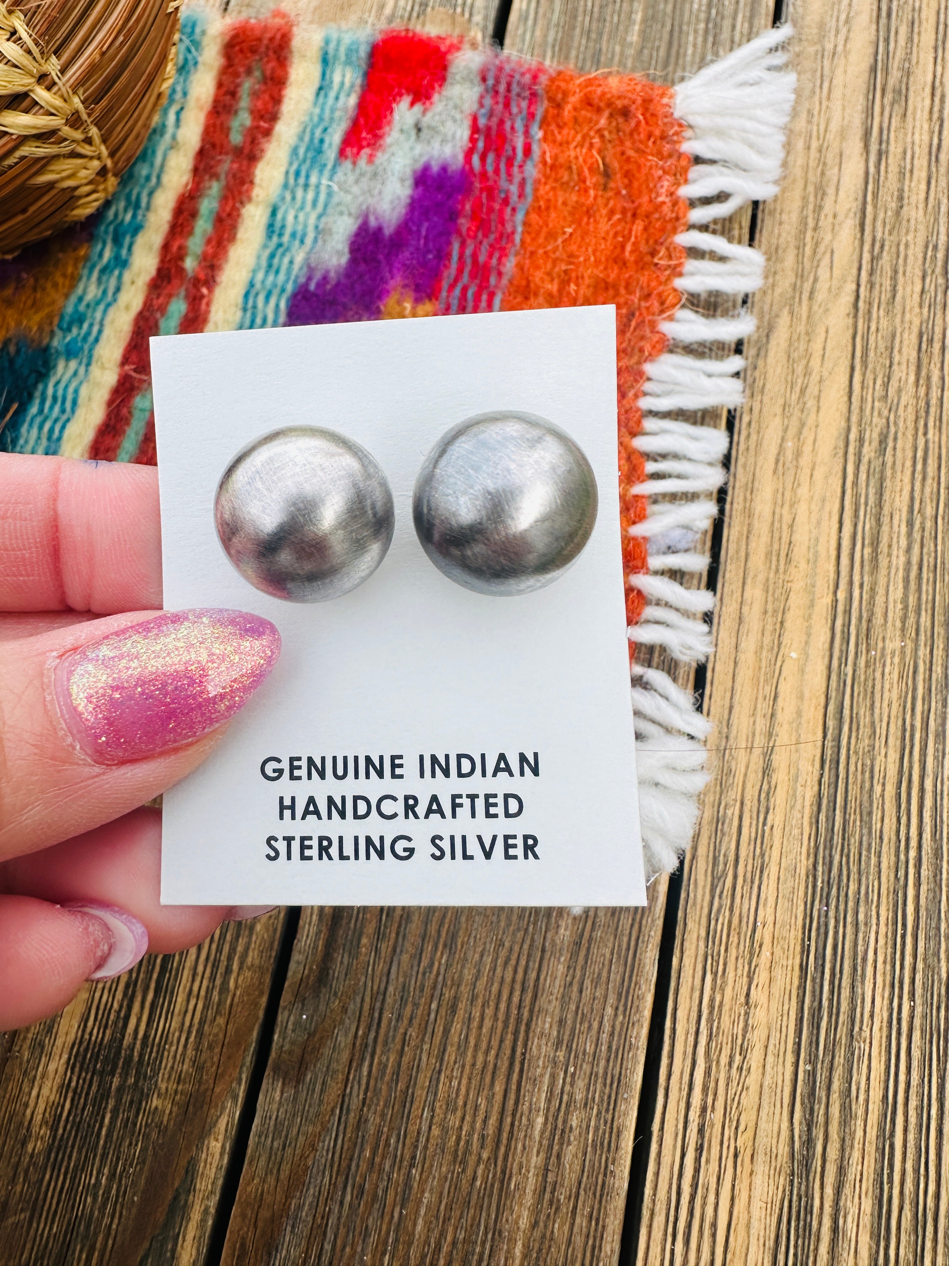 Handcrafted 10mm Sterling Silver Pearl Stud Earrings