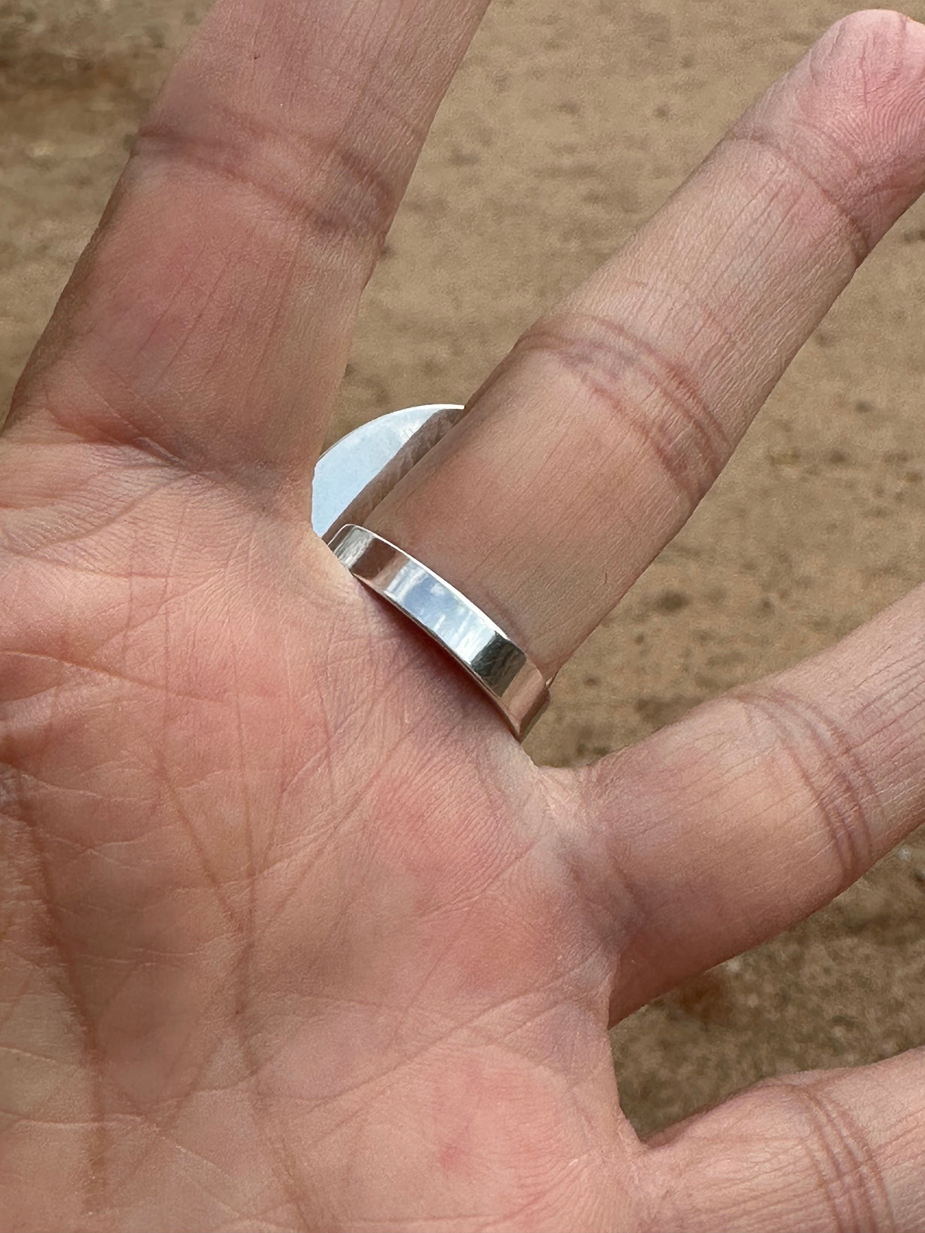 Handmade Kingman Turquoise And Sterling Silver Adjustable Cactus Ring