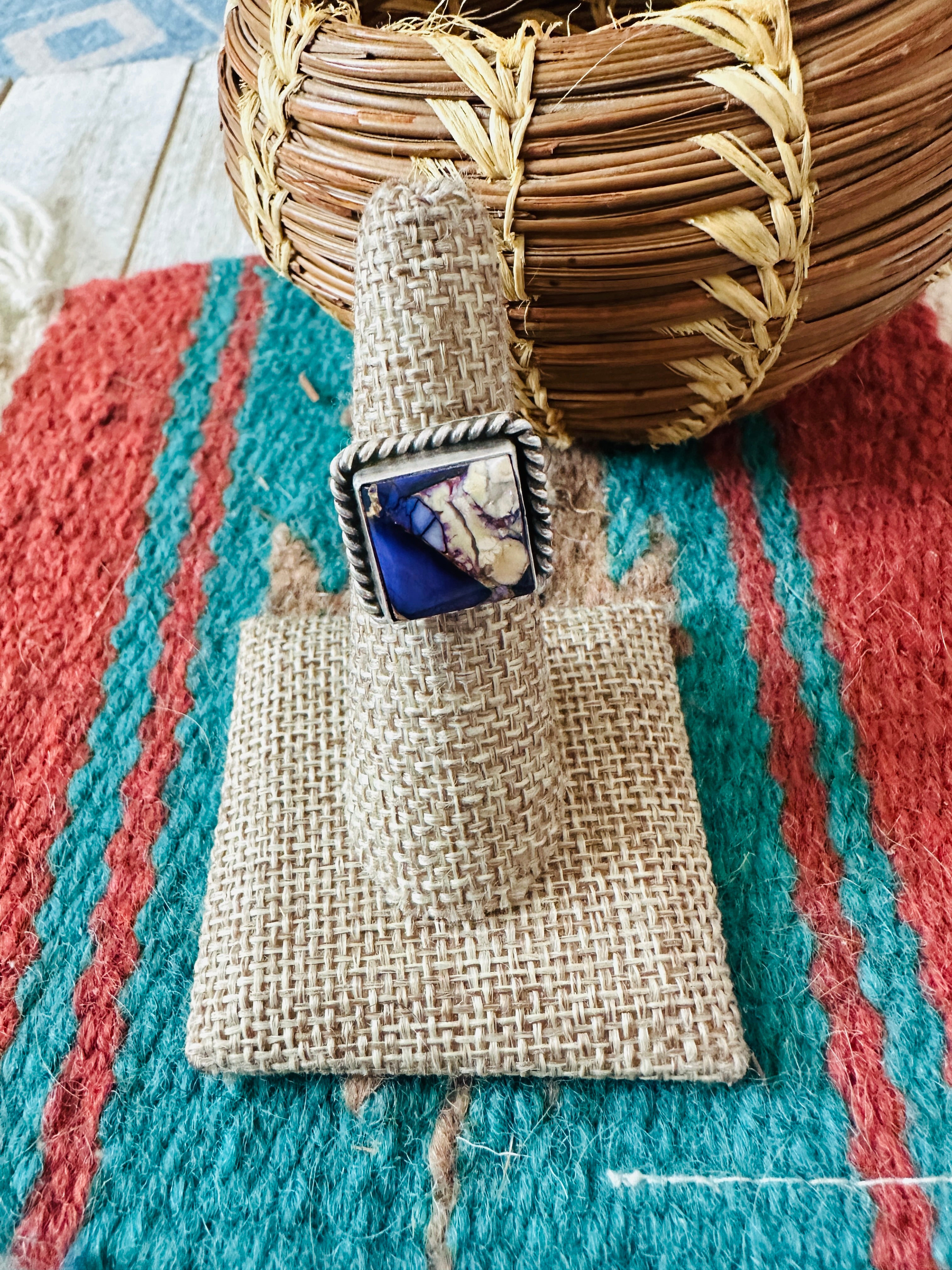 Handcrafted Sterling Silver & Purple Ice Rose Dahlia Adjustable Ring