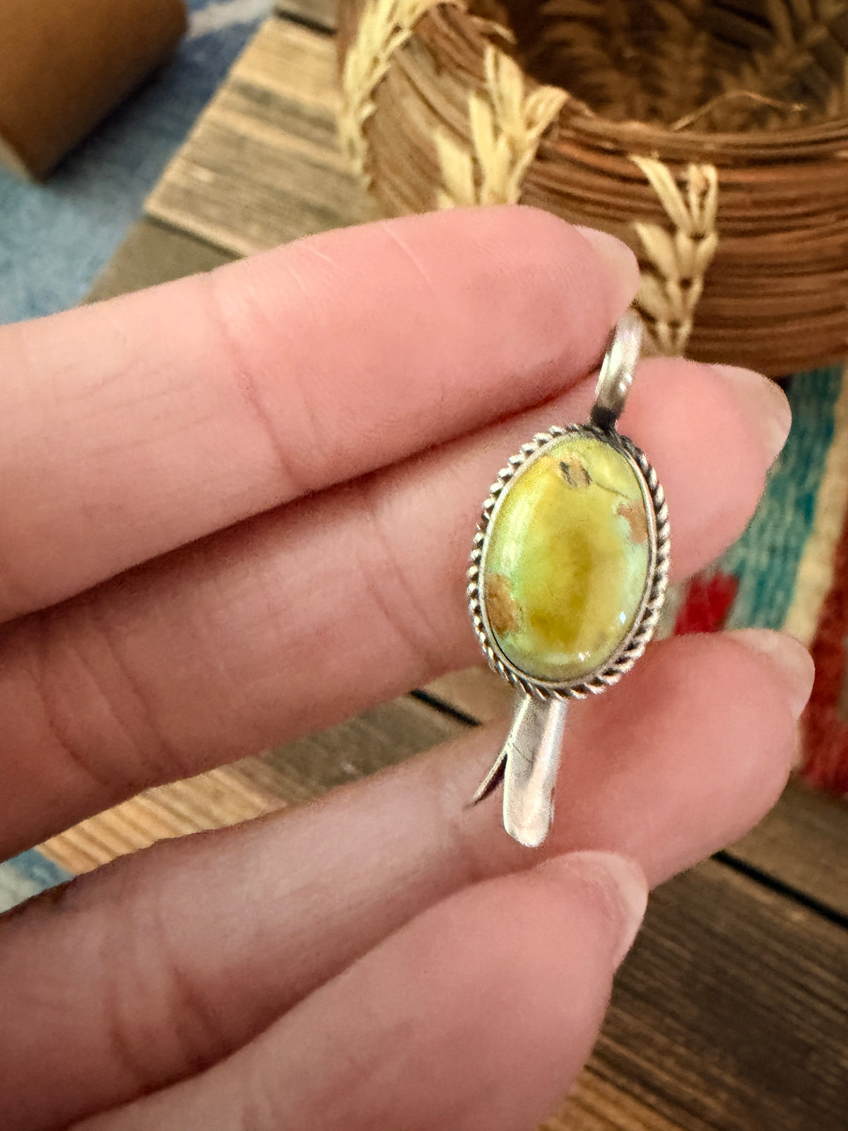Handcrafted Sterling Silver & Turquoise Blossom Pendant