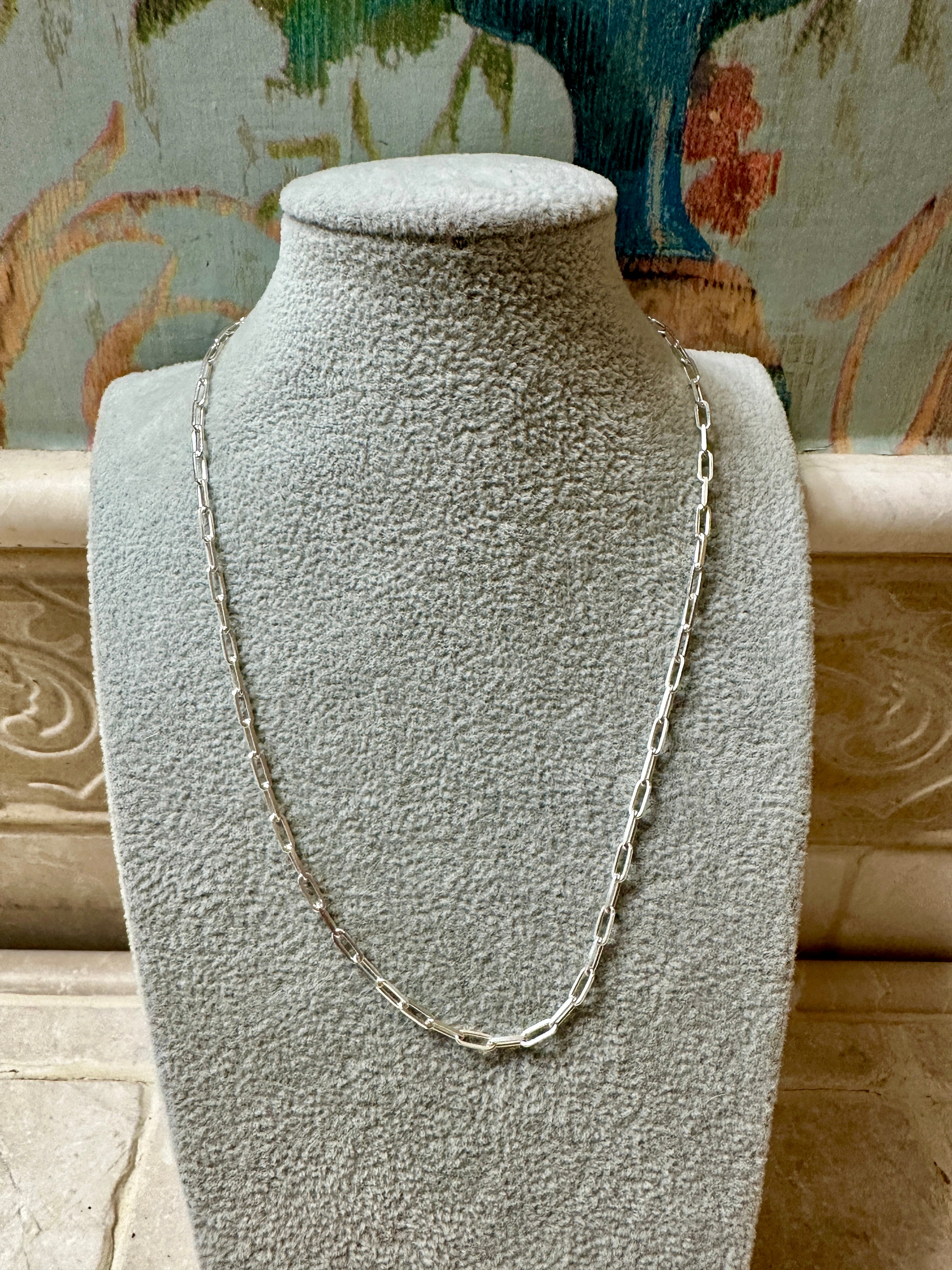 3mm Paperclip Chain 16” Necklace