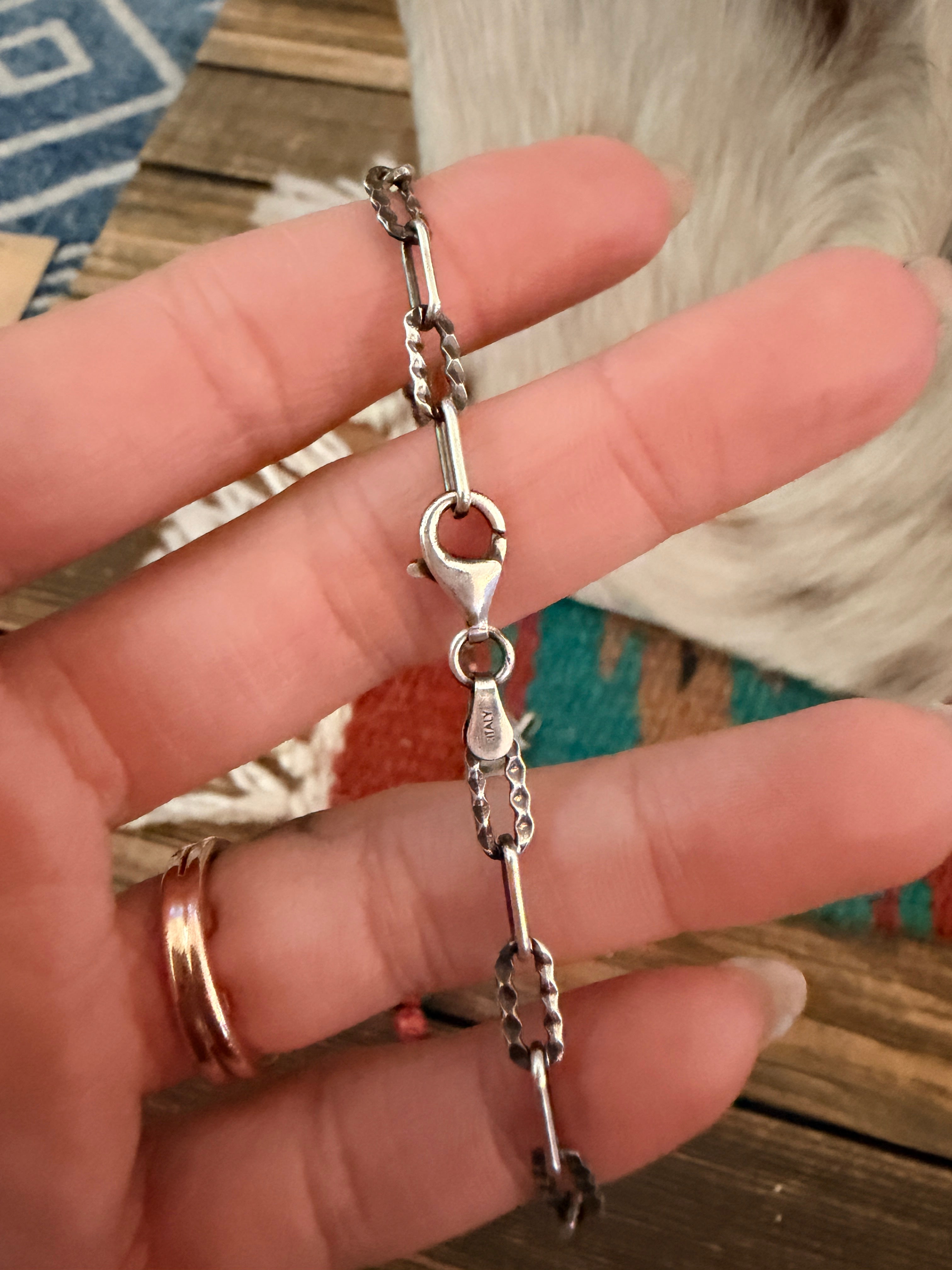 Handmade Sterling Silver & Pink Dream Mojave Beaded Necklace