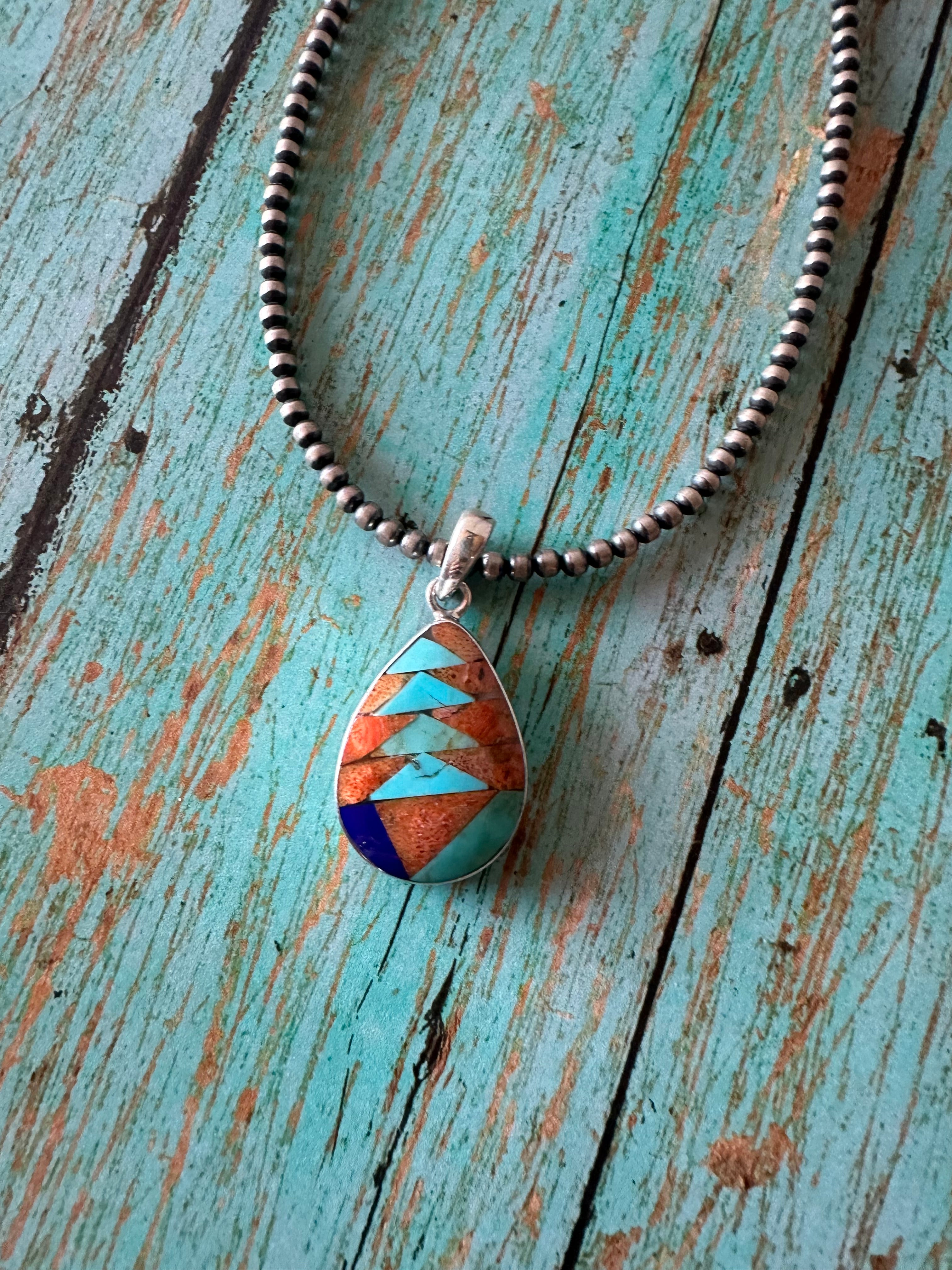 Gorgeous Handmade Sterling Silver Multi Stone Pendant