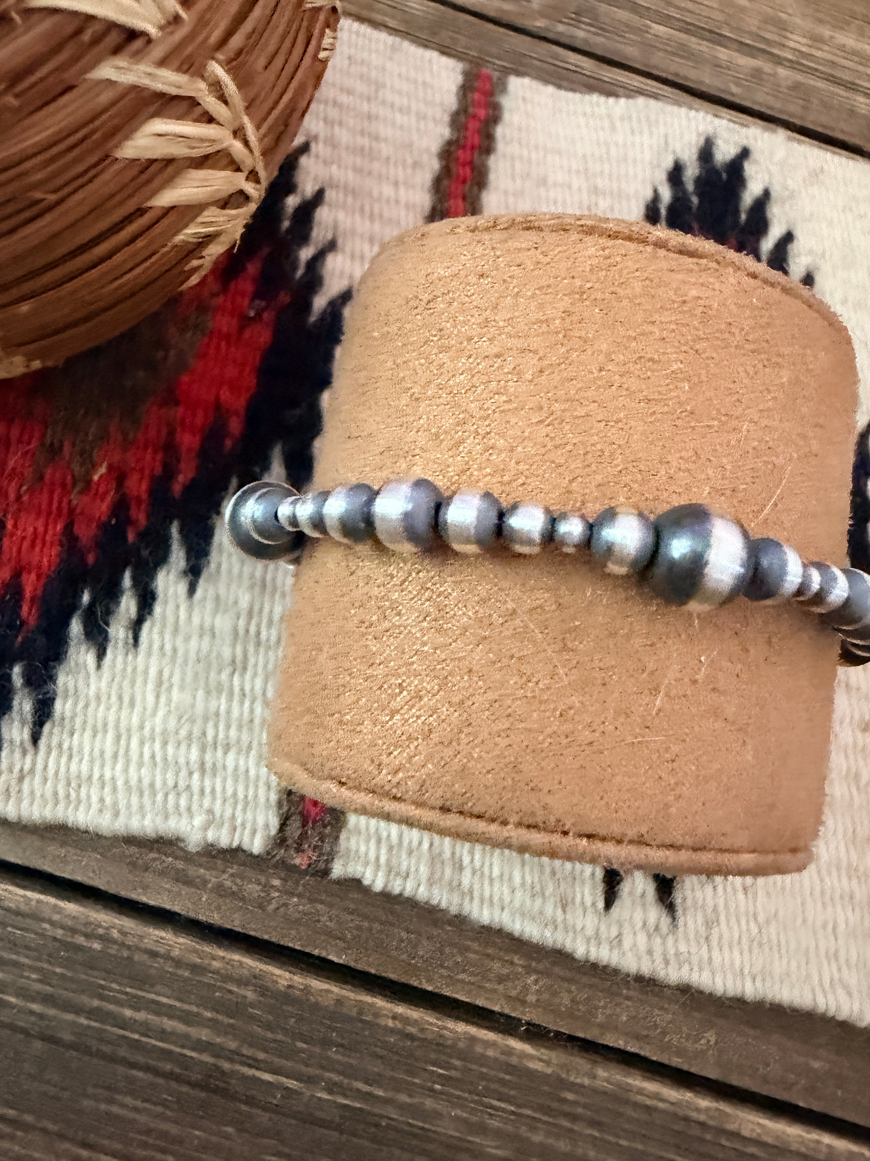 Handcrafted Sterling Silver Pearl Beaded Bracelet