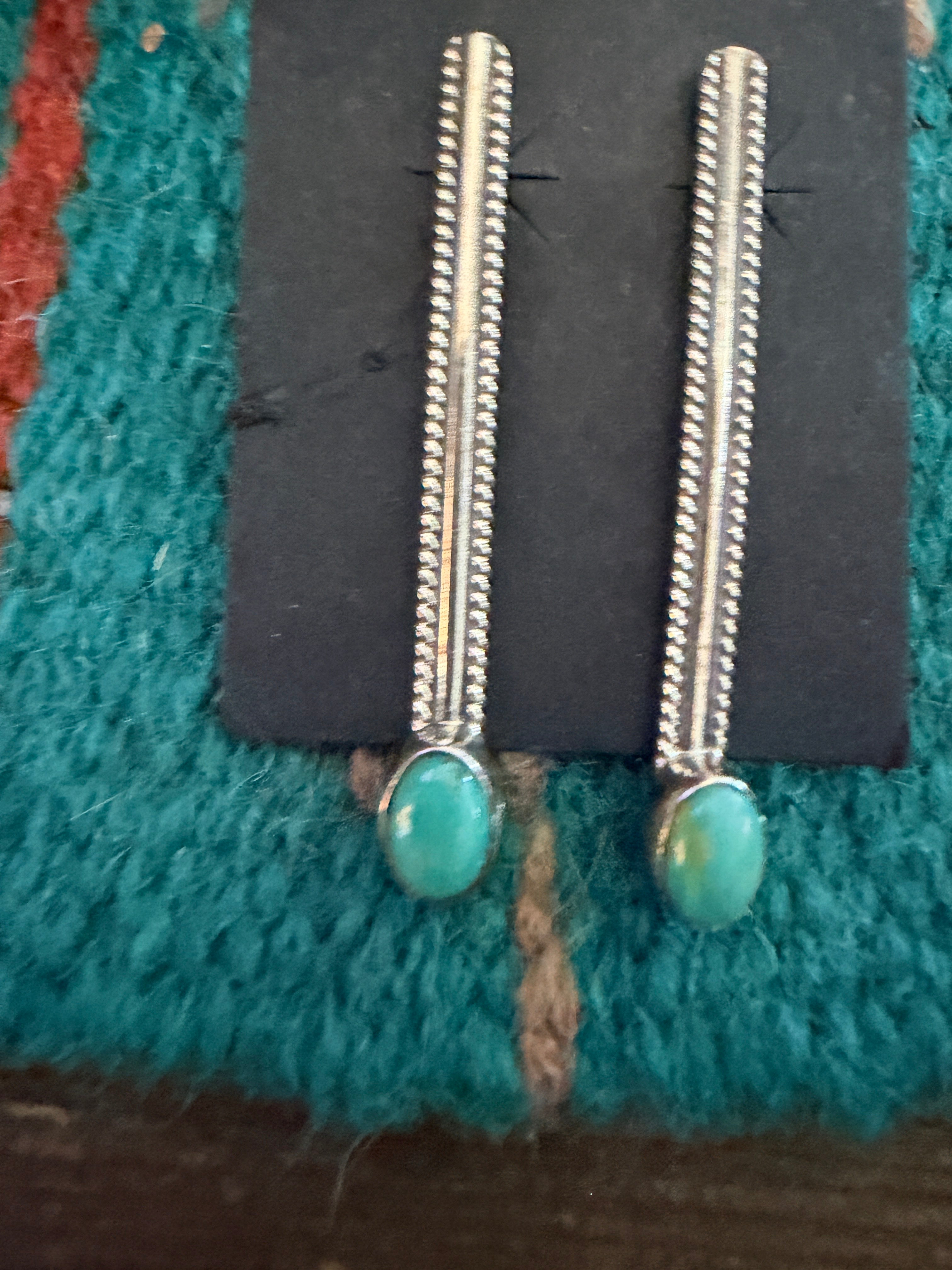 Handcrafted Turquoise & Sterling Silver Dangle Earrings