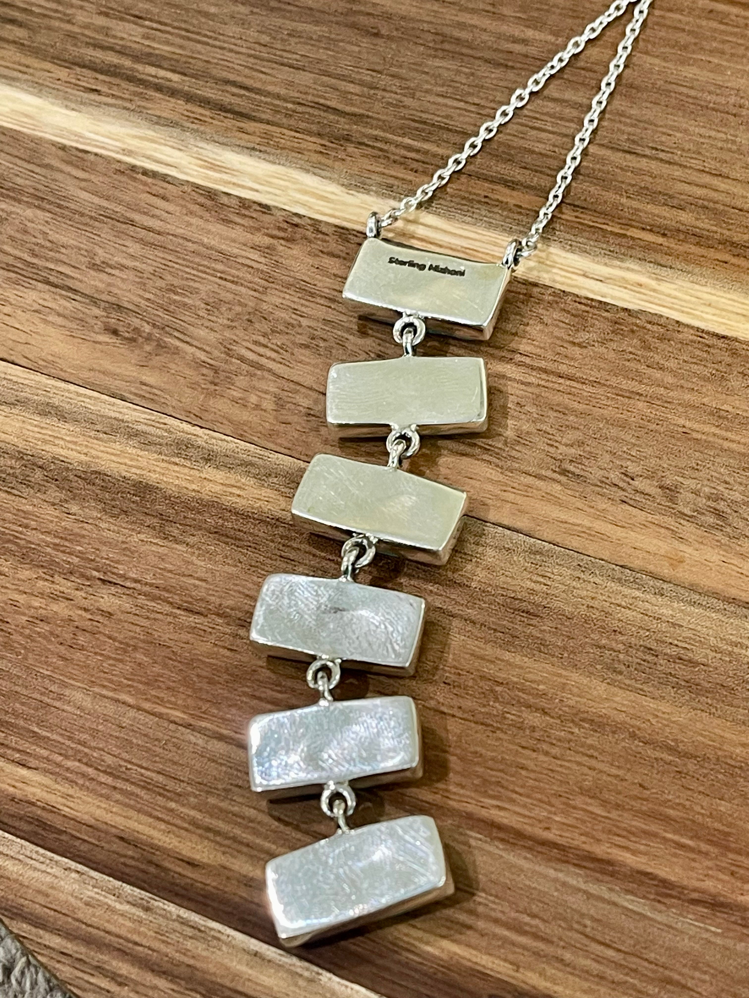 Handmade Sterling Silver, Number 8 Turquoise Drop Necklace