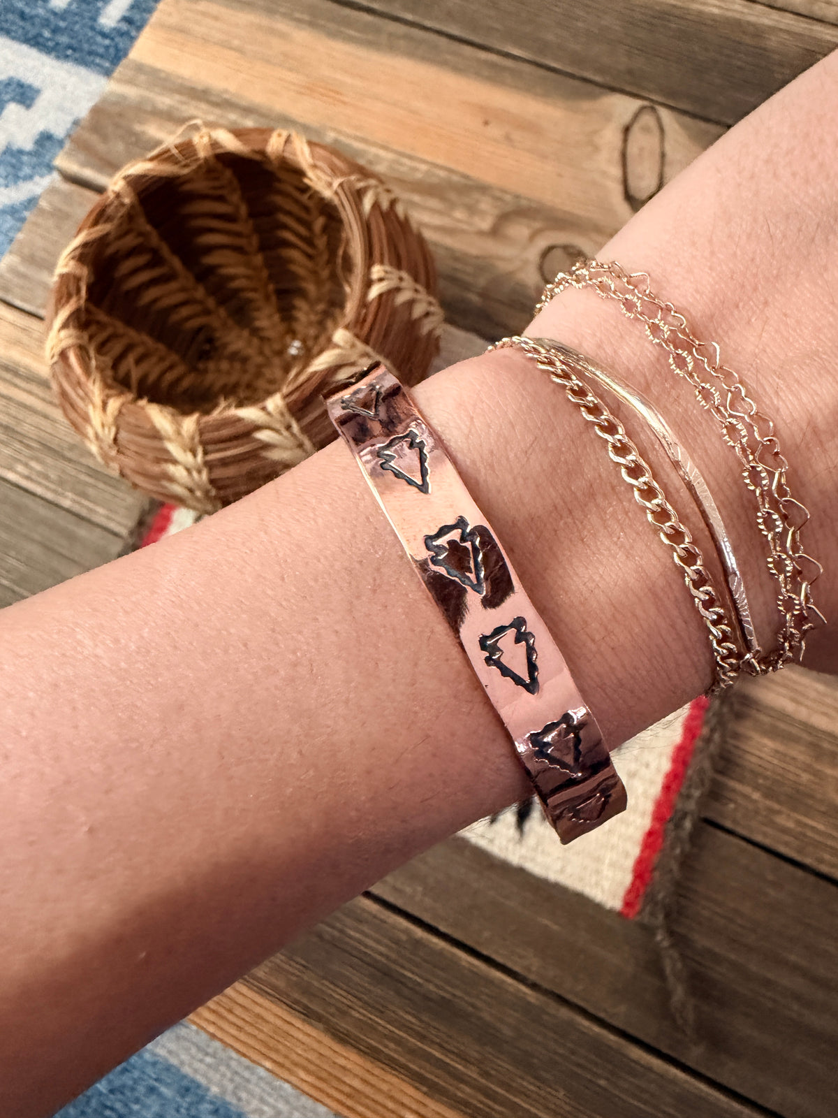 Handcrafted Copper Arrowhead Cuff Bracelet
