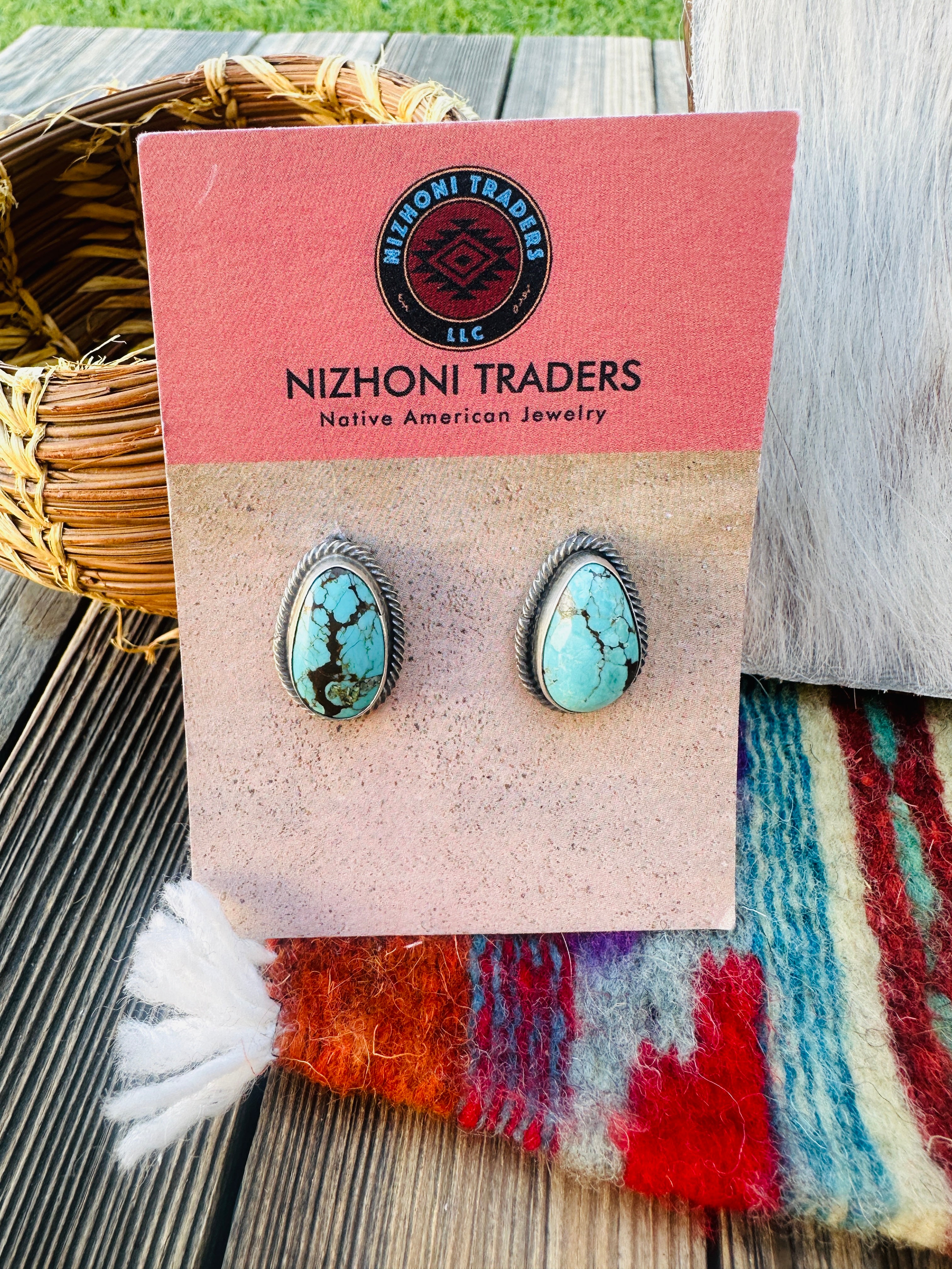 Handcrafted Turquoise & Sterling Silver Liberty Dime Necklace and Earrings Set
