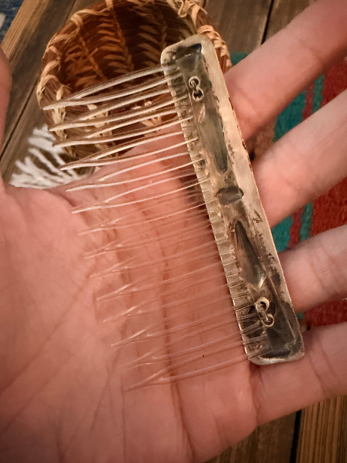 Old Pawn Handcrafted Sterling Silver Hair Comb Barrette