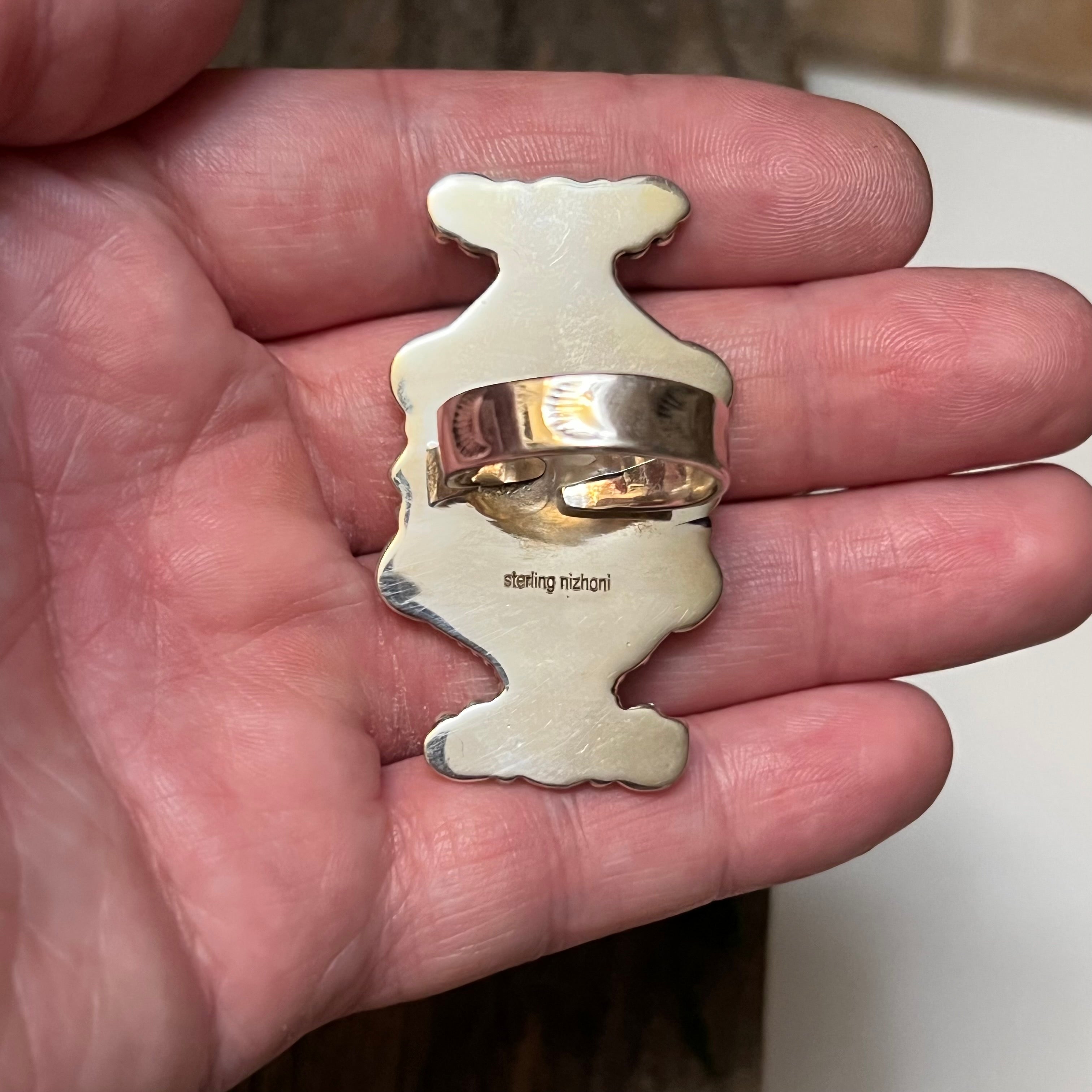 Handmade Sterling Silver & Golden Hills Turquoise Oval Shaped Stone Ring