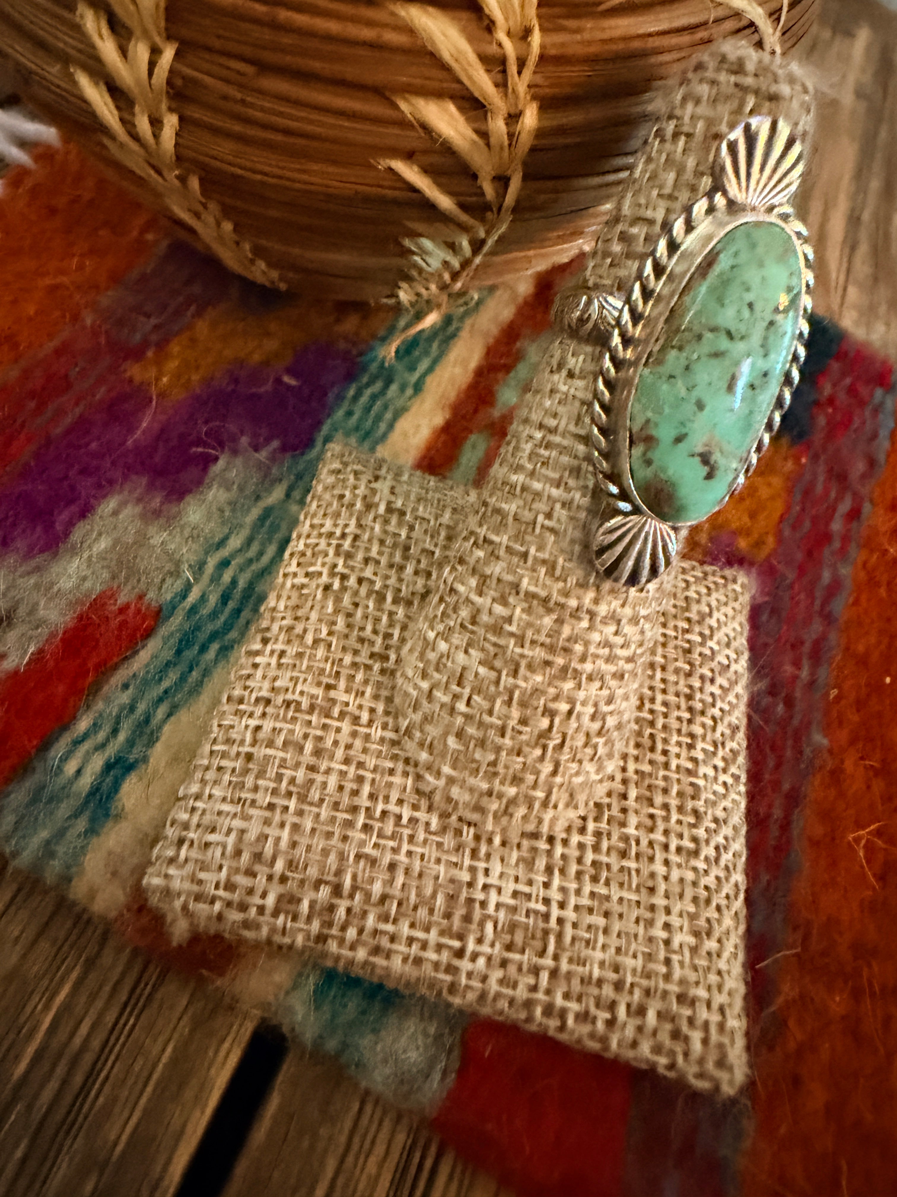 Handmade Sterling Silver and Turquoise Adjustable Ring