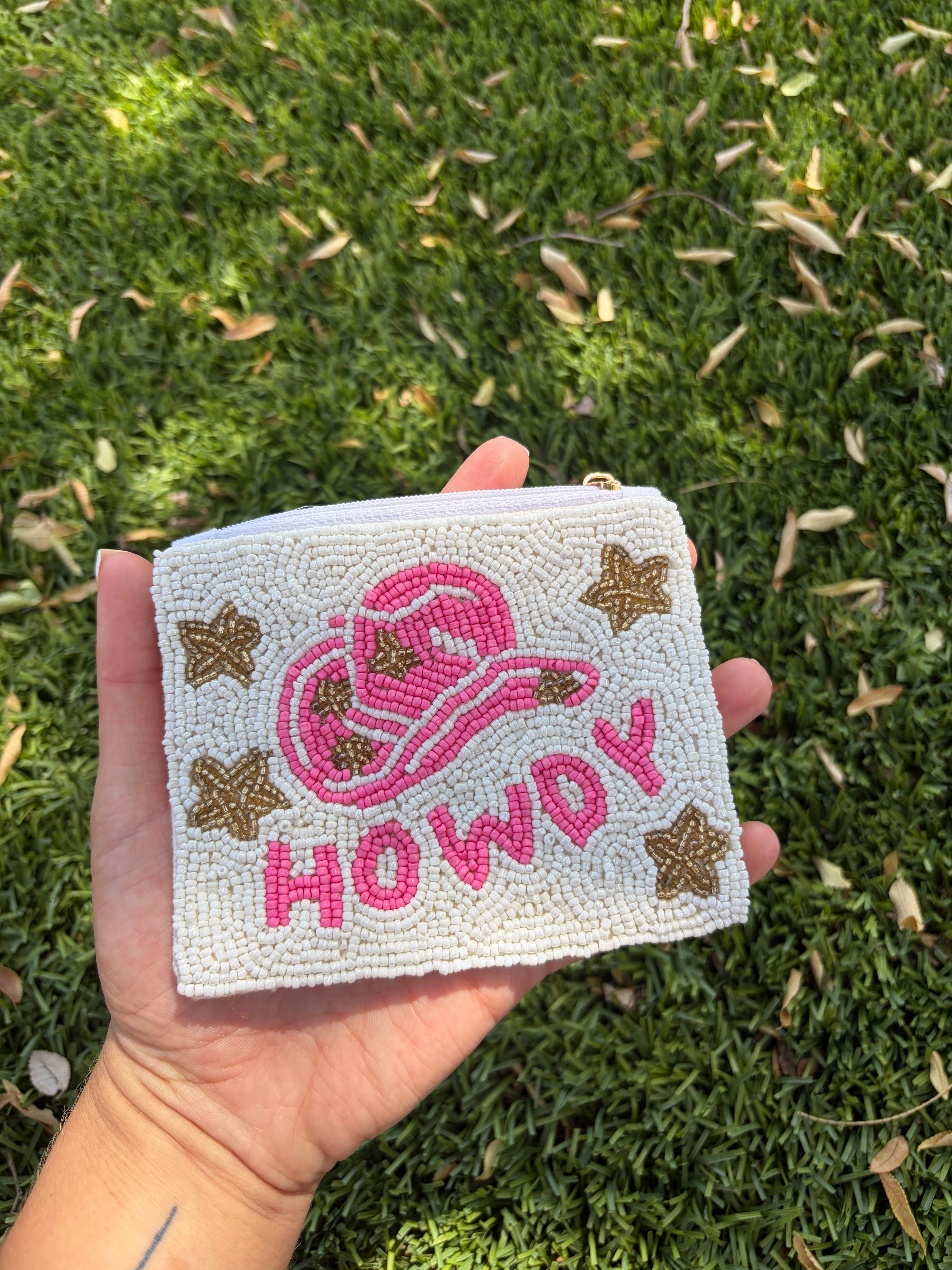 Handmade Beaded “Howdy” Coin Purse