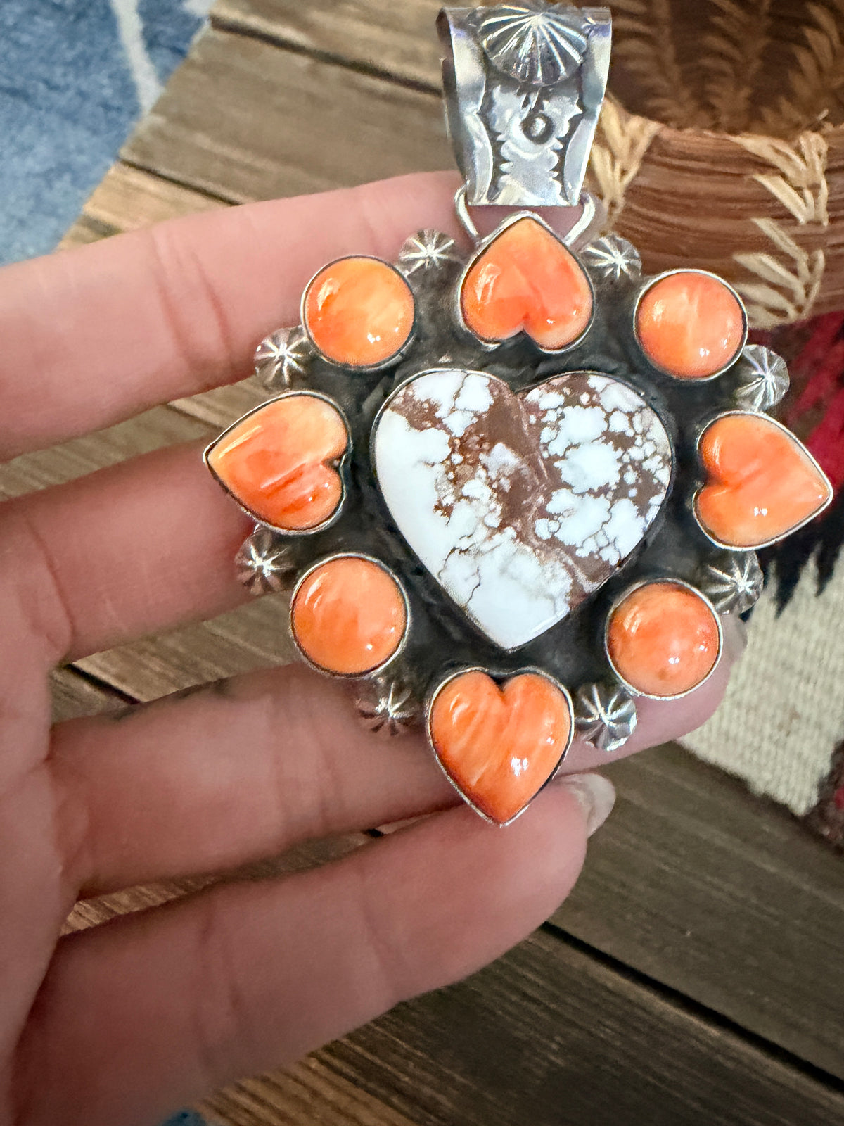 Handcrafted Sterling Silver, Wild Horse & Spiny Heart Pendant by Rosella Paxson