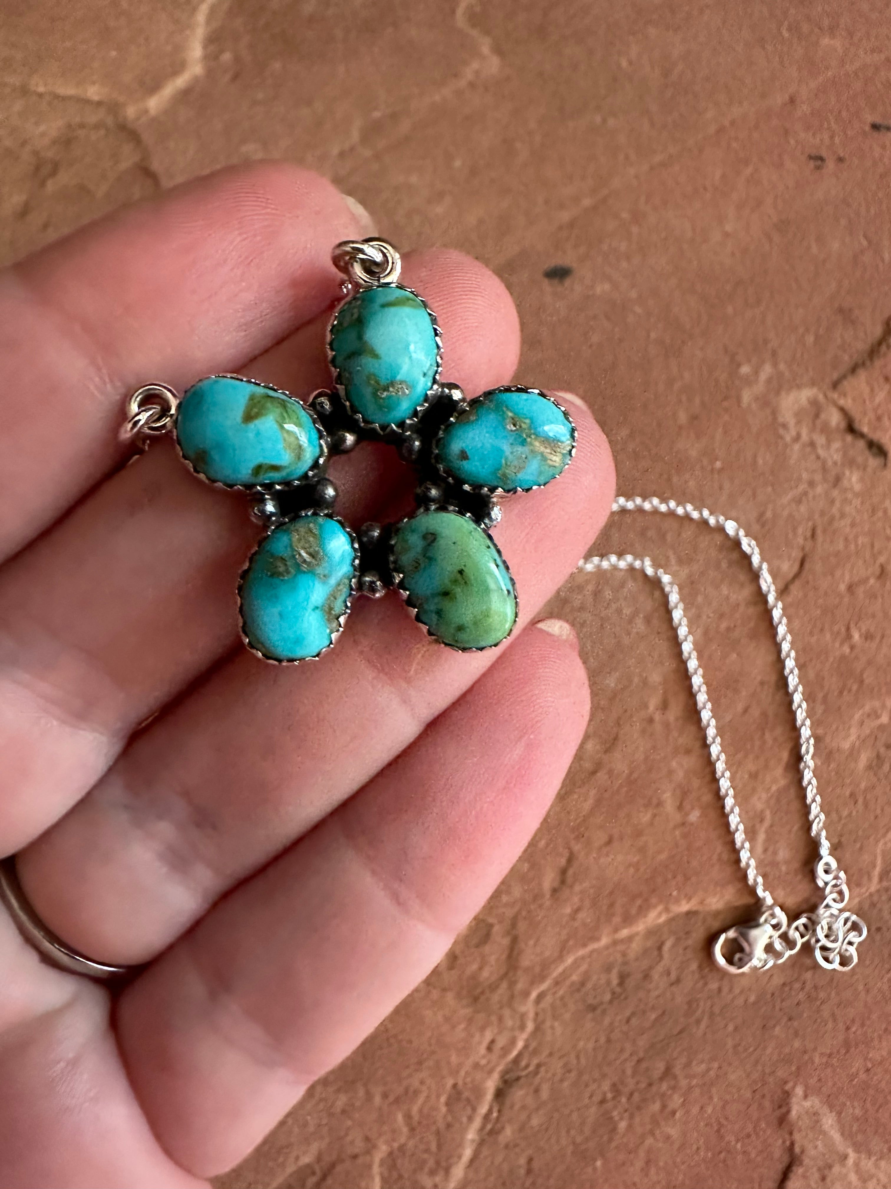 Beautiful Handmade Sterling Silver & Sonoran Mountain Turquoise Necklace