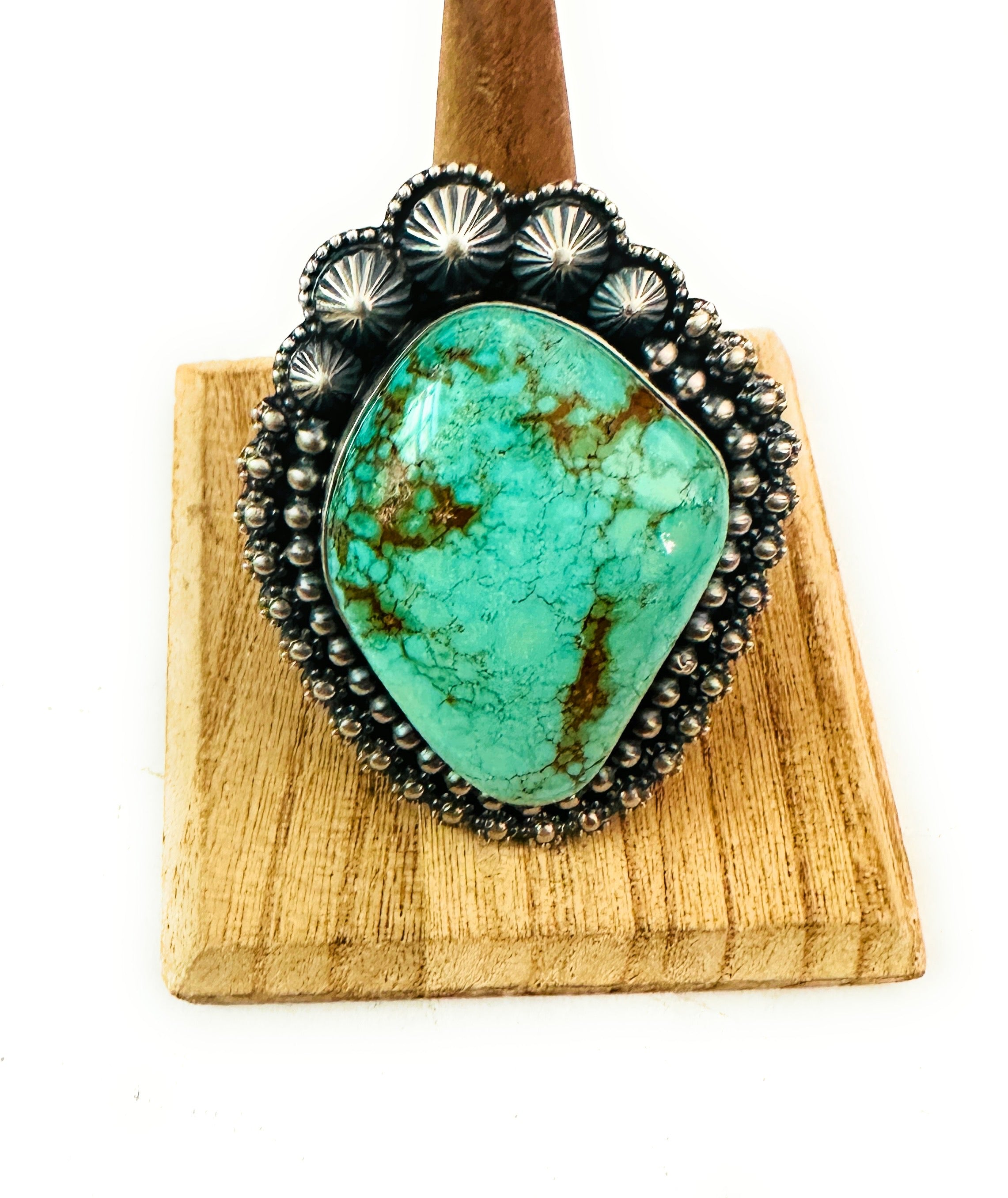 Navajo Royston Turquoise & Sterling Silver Adjustable Ring by Ernest Begay