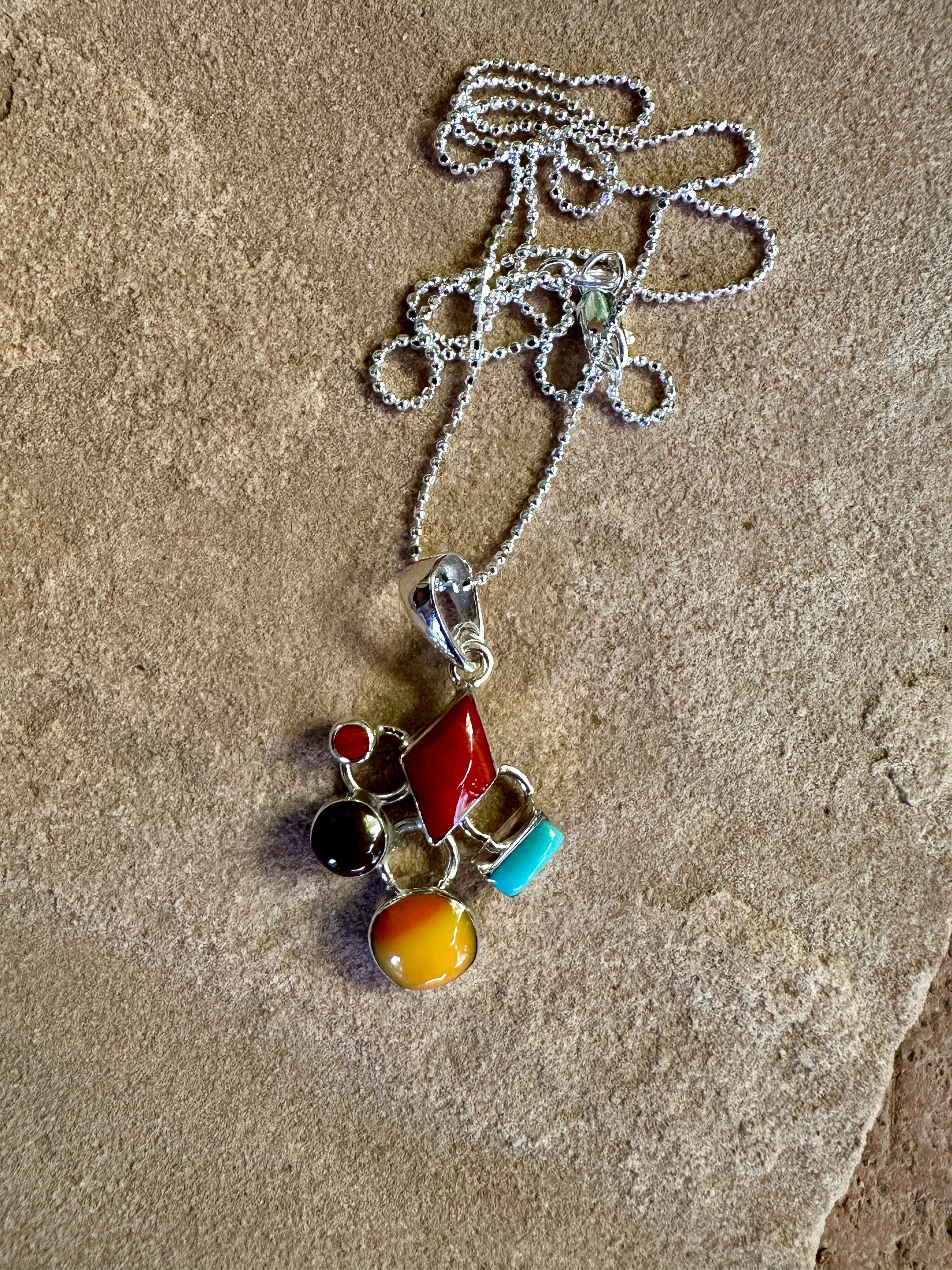 Tejano Mosaico Pendant Necklace